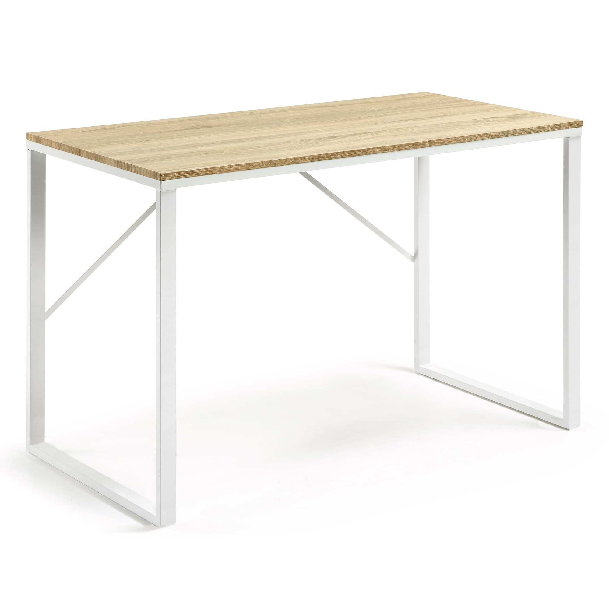 KAVE HOME Lisbet skrivbord - vit / naturmetall / MDF, rektangulär (120x60)