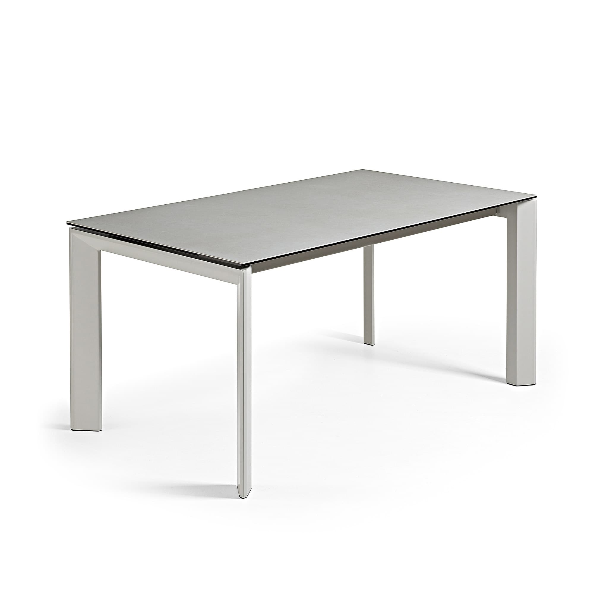 KAVE HOME Axis utdragbart porslinsbord i Hydra Lead-finish med grå stålben 140 (200) cm