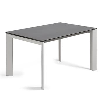KAVE HOME Axis matbord, med fjärilsbordsskiva - grått porslin och grått stål (140(200)x90)