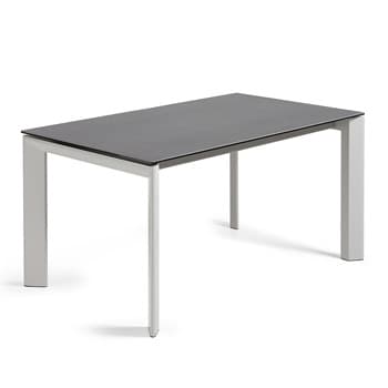 KAVE HOME Axis matbord, med fjärilsbordsskiva - grått porslin och grått stål (160(220)x90)