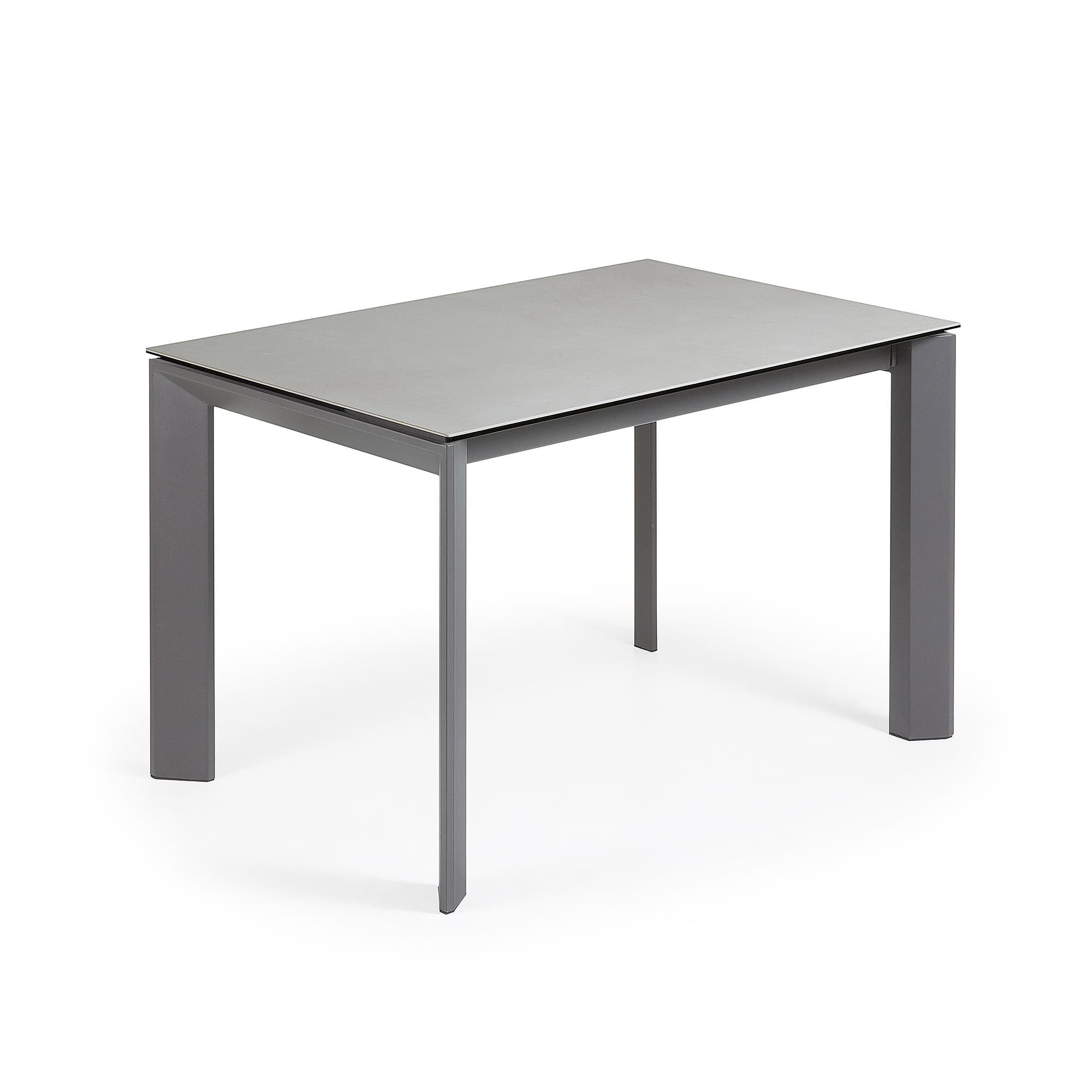KAVE HOME Axis utdragbart keramikbord i Hydra Plomo-finish, ben i antracitstål 120 (180) cm