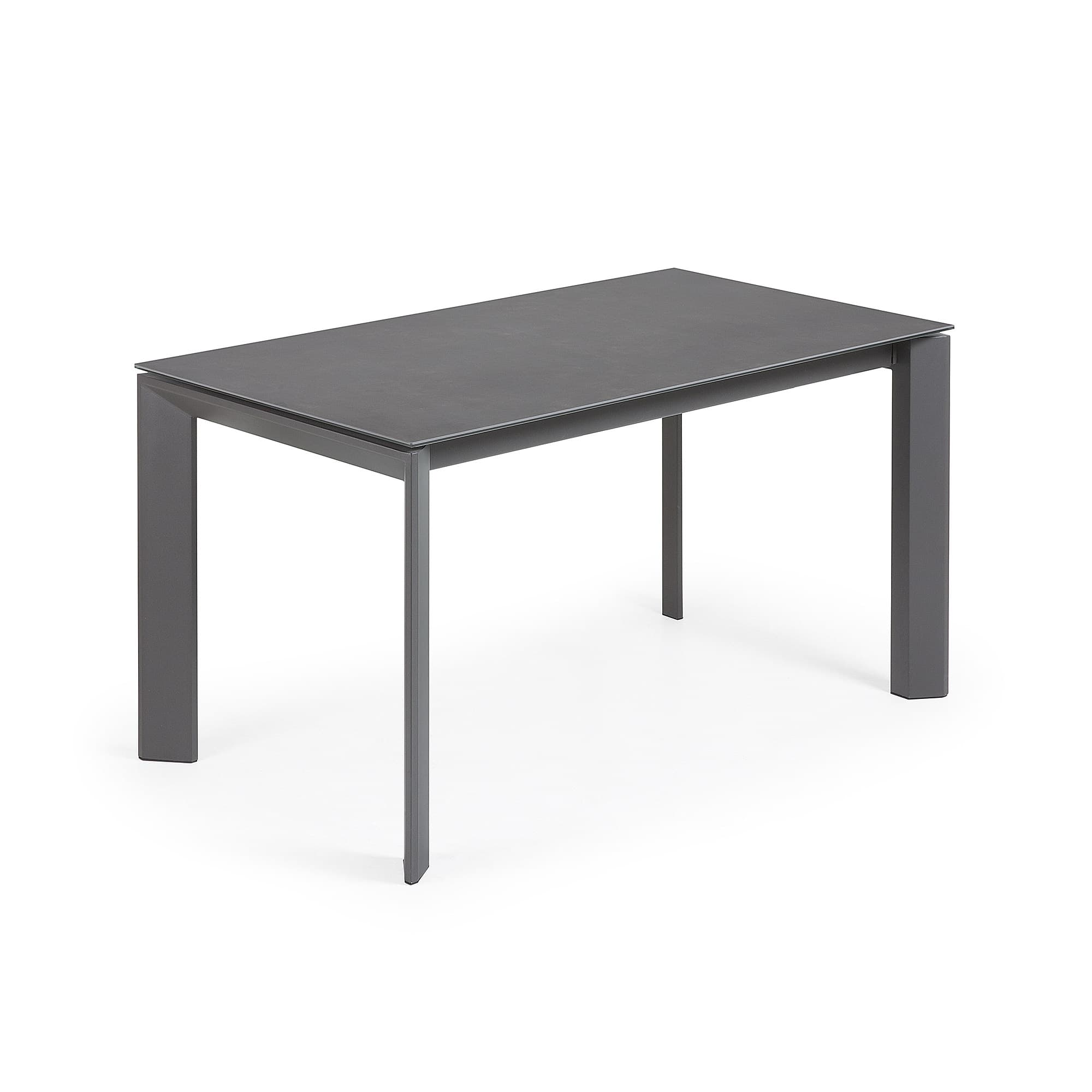 KAVE HOME Axis matbord, med fjärilsbordsskiva - grått porslin och mörkgrått stål (140(200)x90)