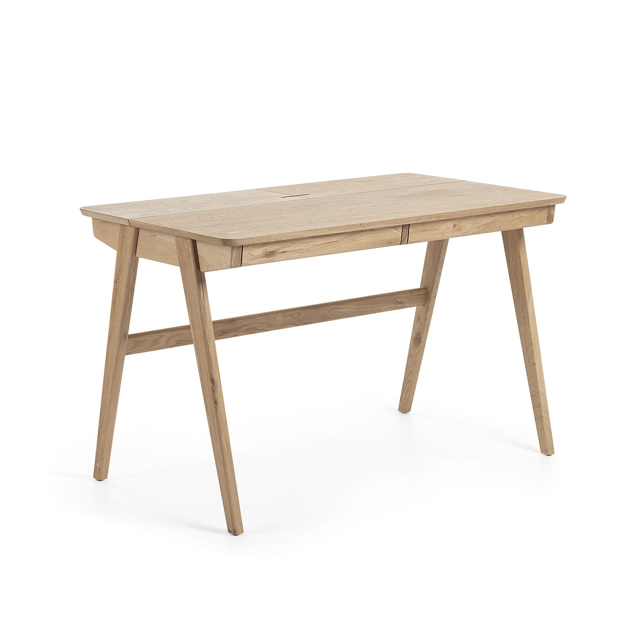 KAVE HOME Jakes Skrivbord - Naturlig Askfanér / Ask, med 2 Lådor