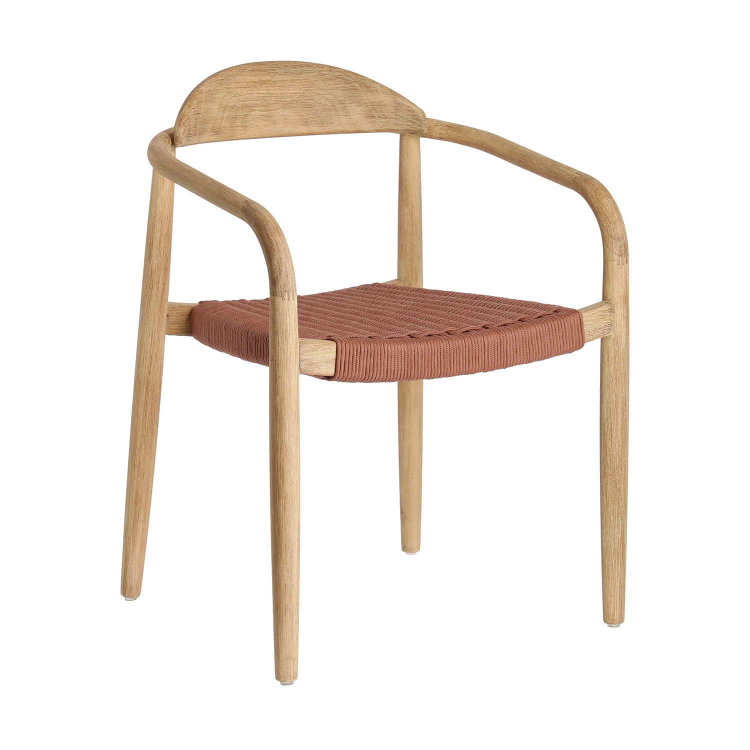 KAVE HOME Glynis Matstol, med Armstöd - Terracotta Rep och Naturligt Eukalyptusträ
