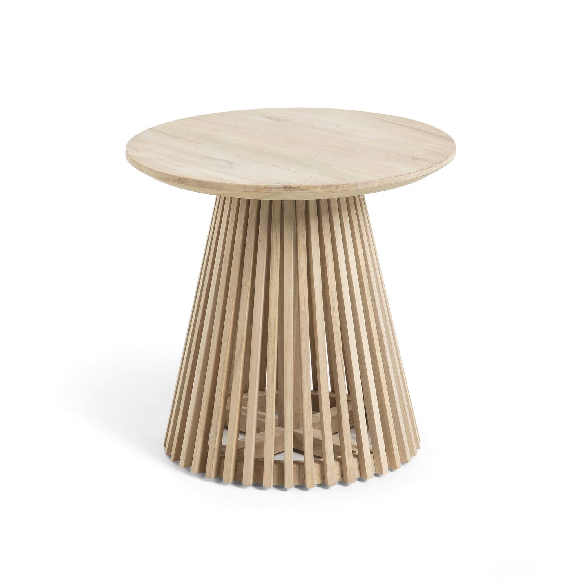 KAVE HOME Irune runt sidobord - naturlig teak (ø50)