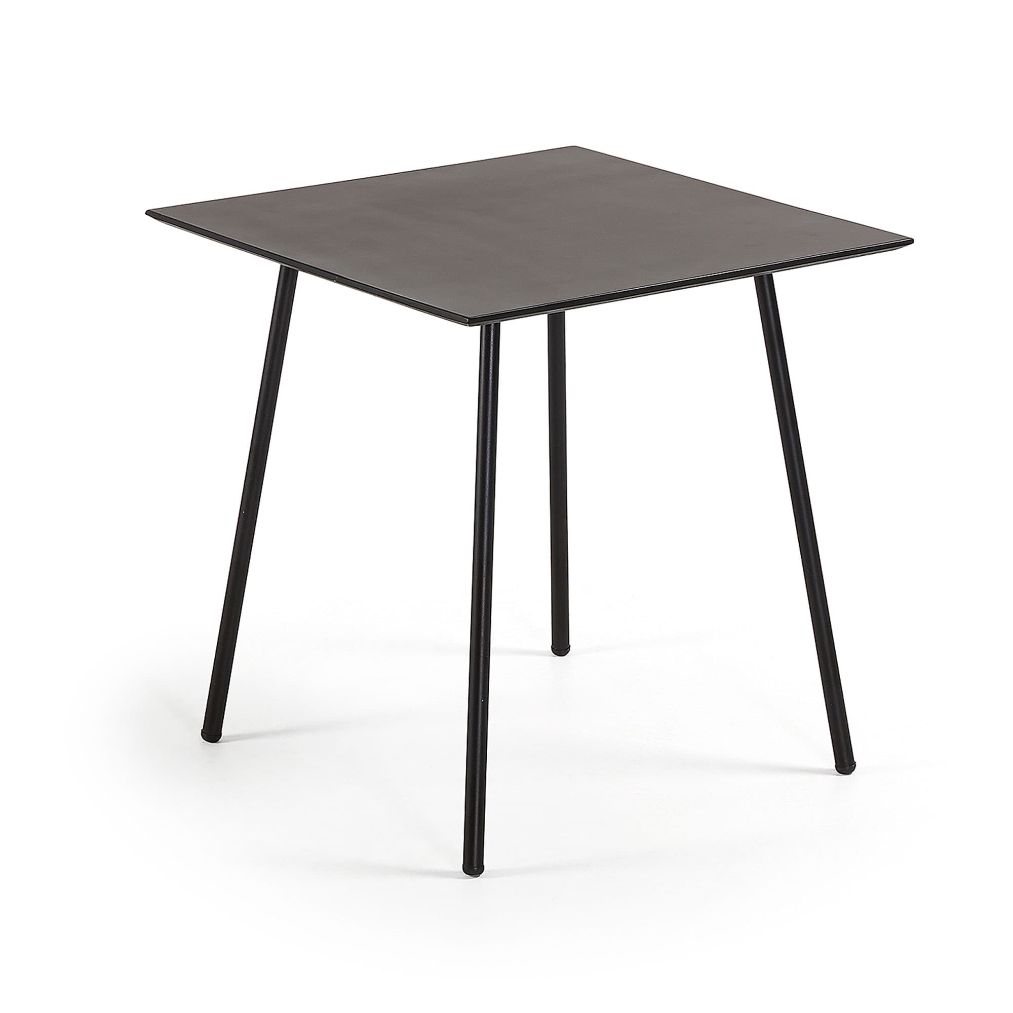 KAVE HOME Ulrich fyrkantigt cafébord - svart polycement och stål (75x75)