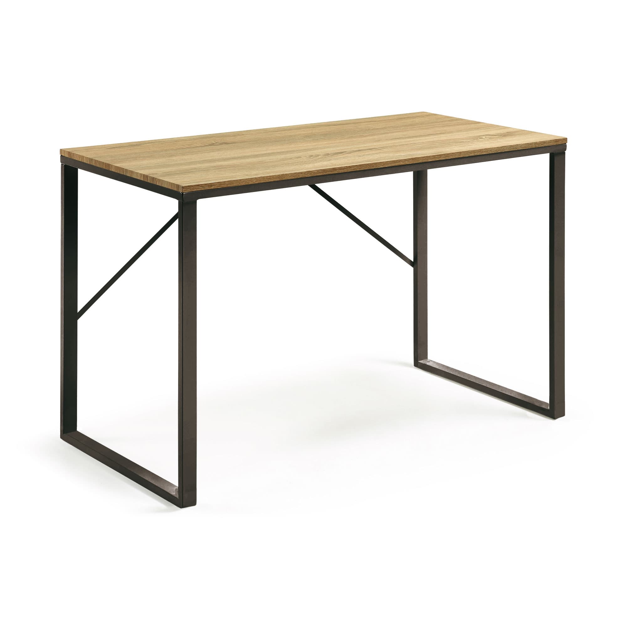 KAVE HOME Lisbet skrivbord - naturlig / svart MDF / metall, rektangulär (120x60)
