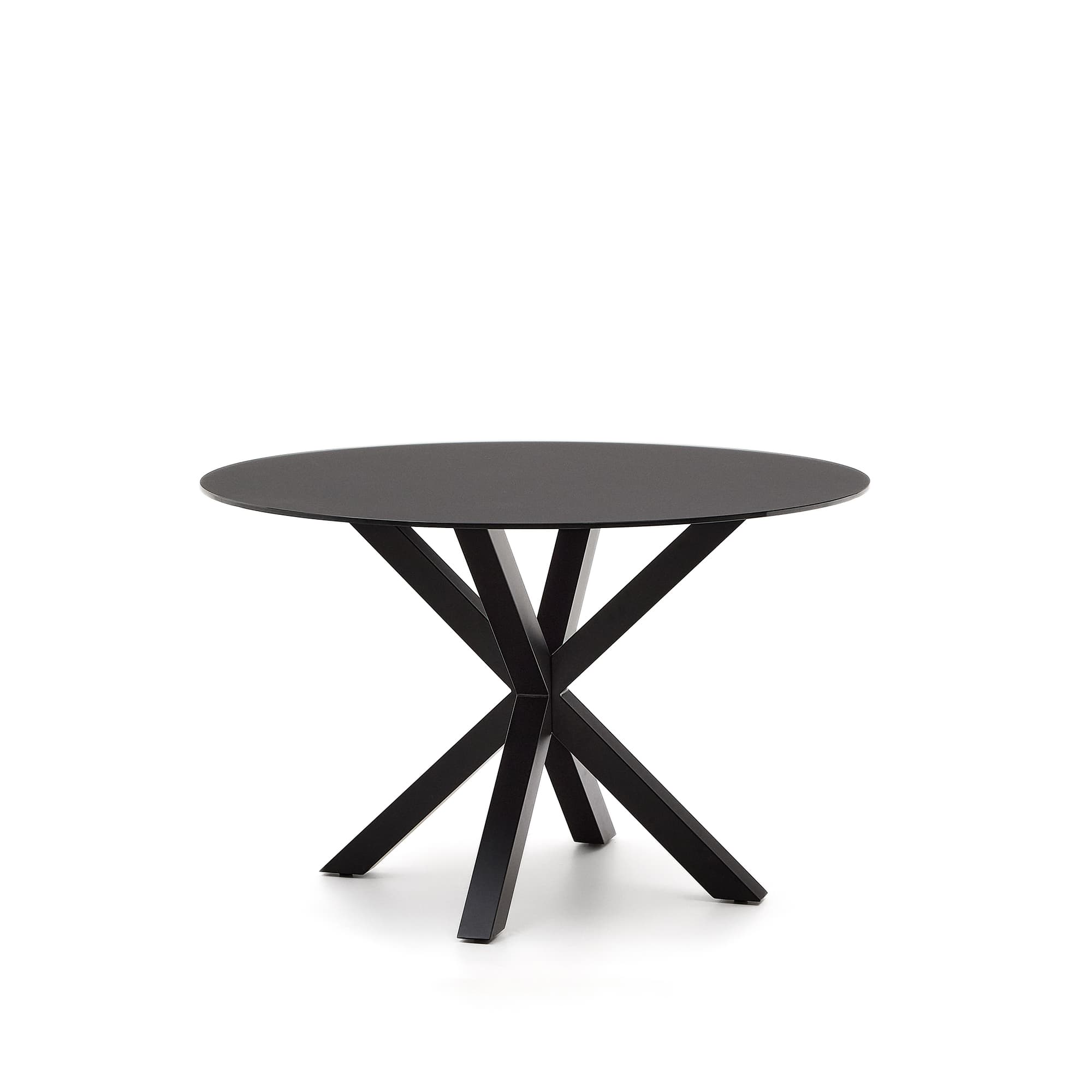 KAVE HOME Argo soffbord, runt - svart glas och svart stål (Ø120)