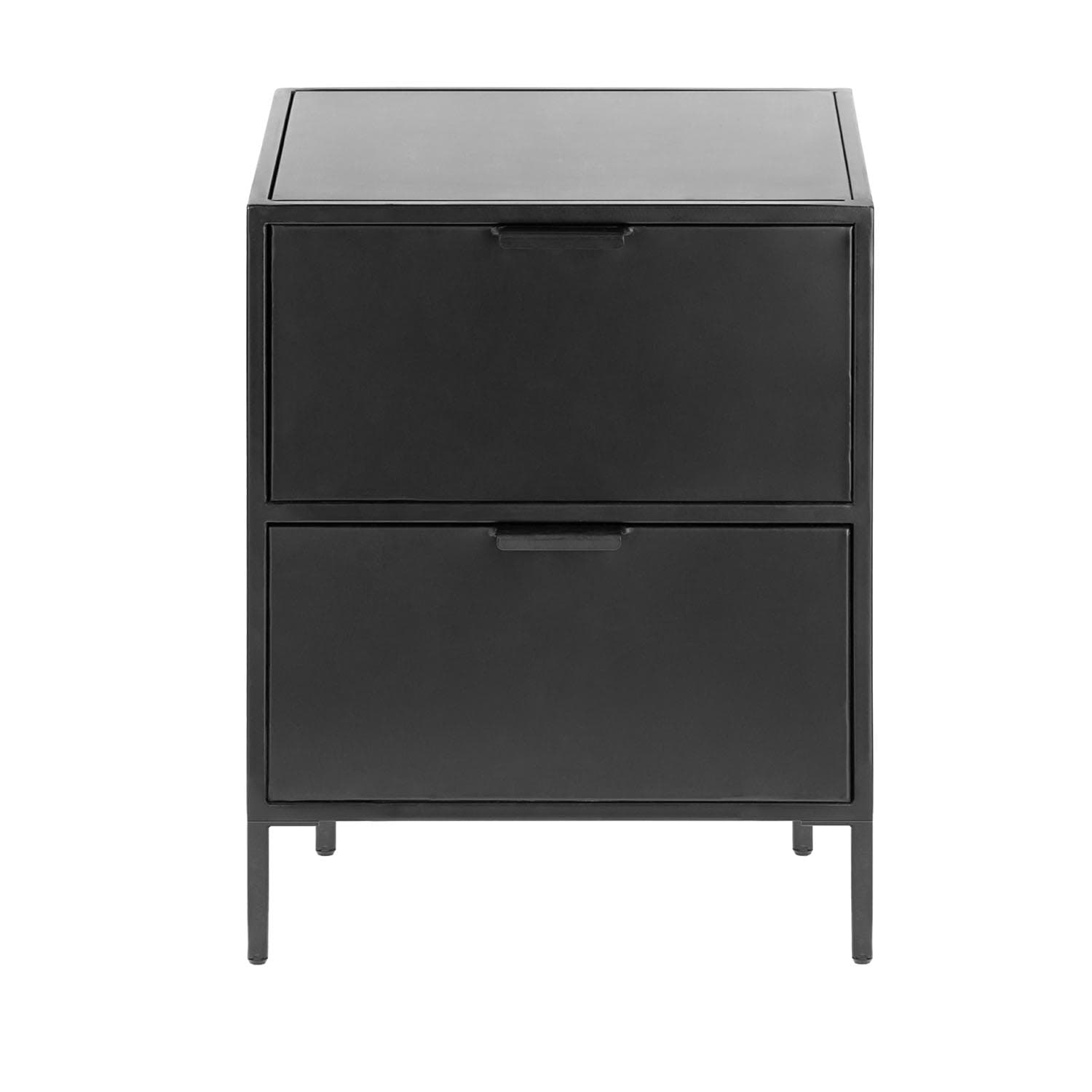 KAVE HOME Shantay sängbord, m. 2 lådor - svart stål (40x50)