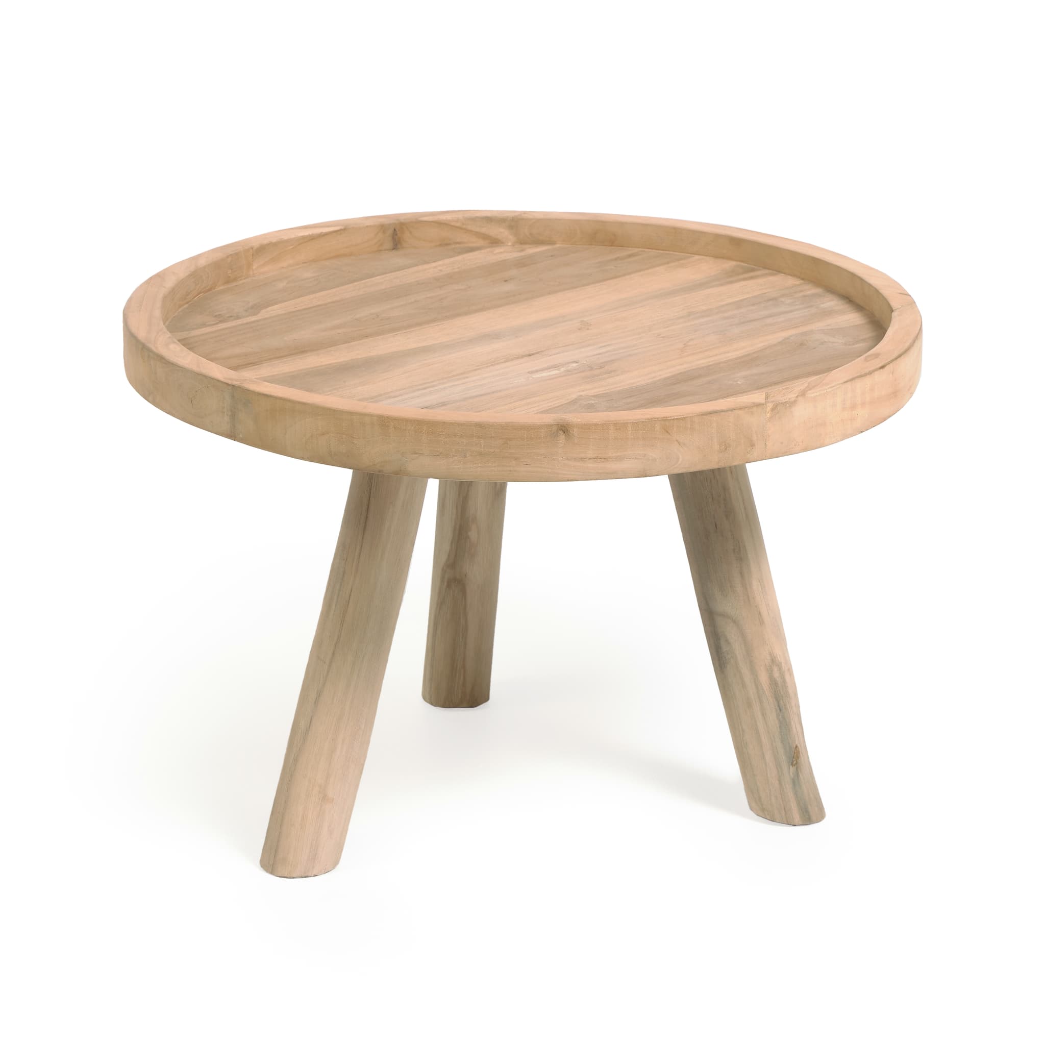 KAVE HOME Glenda soffbord, runt - naturligt återvunnet teak (Ø55)