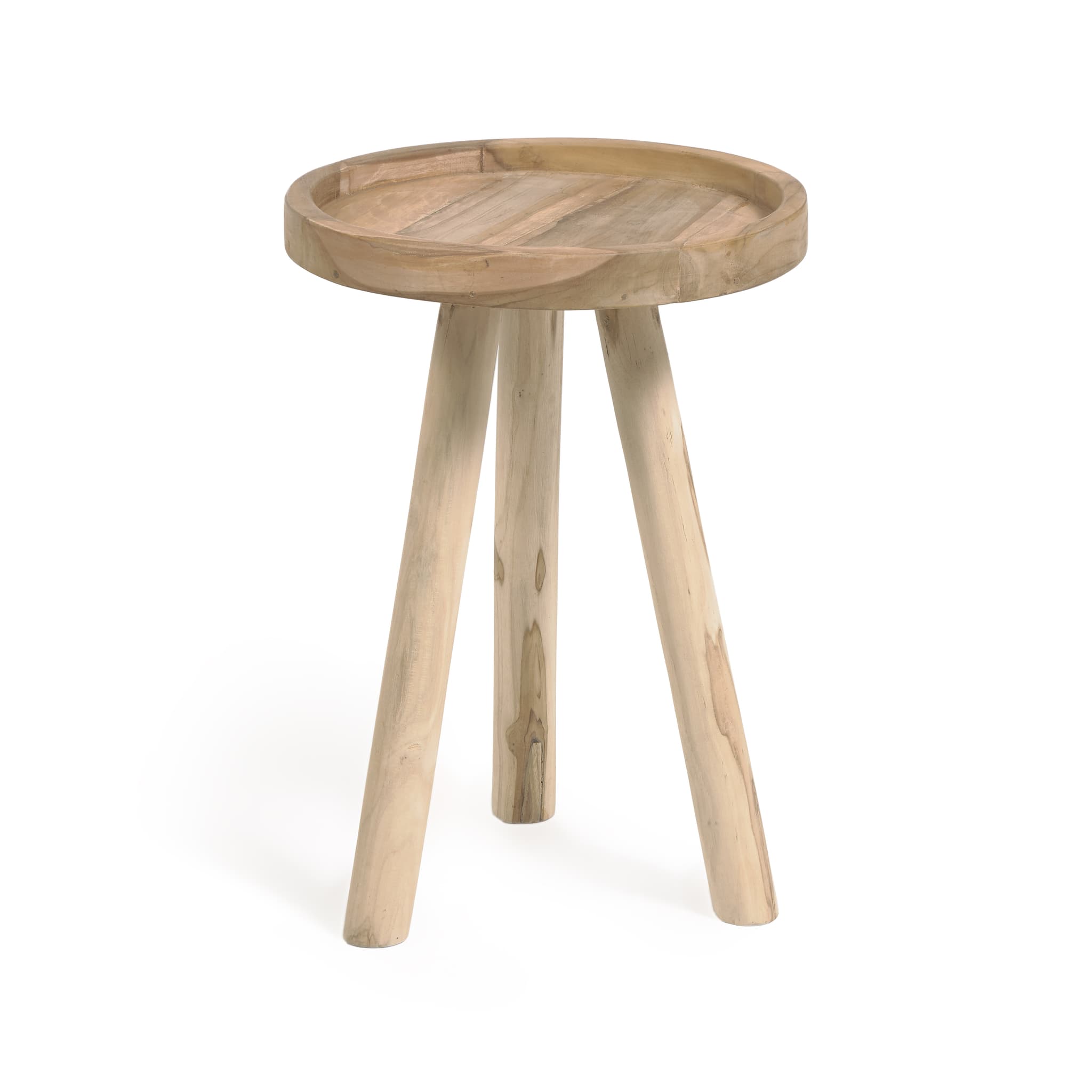 KAVE HOME Glenda sidobord, runt - naturligt återvunnet teak (Ø35)