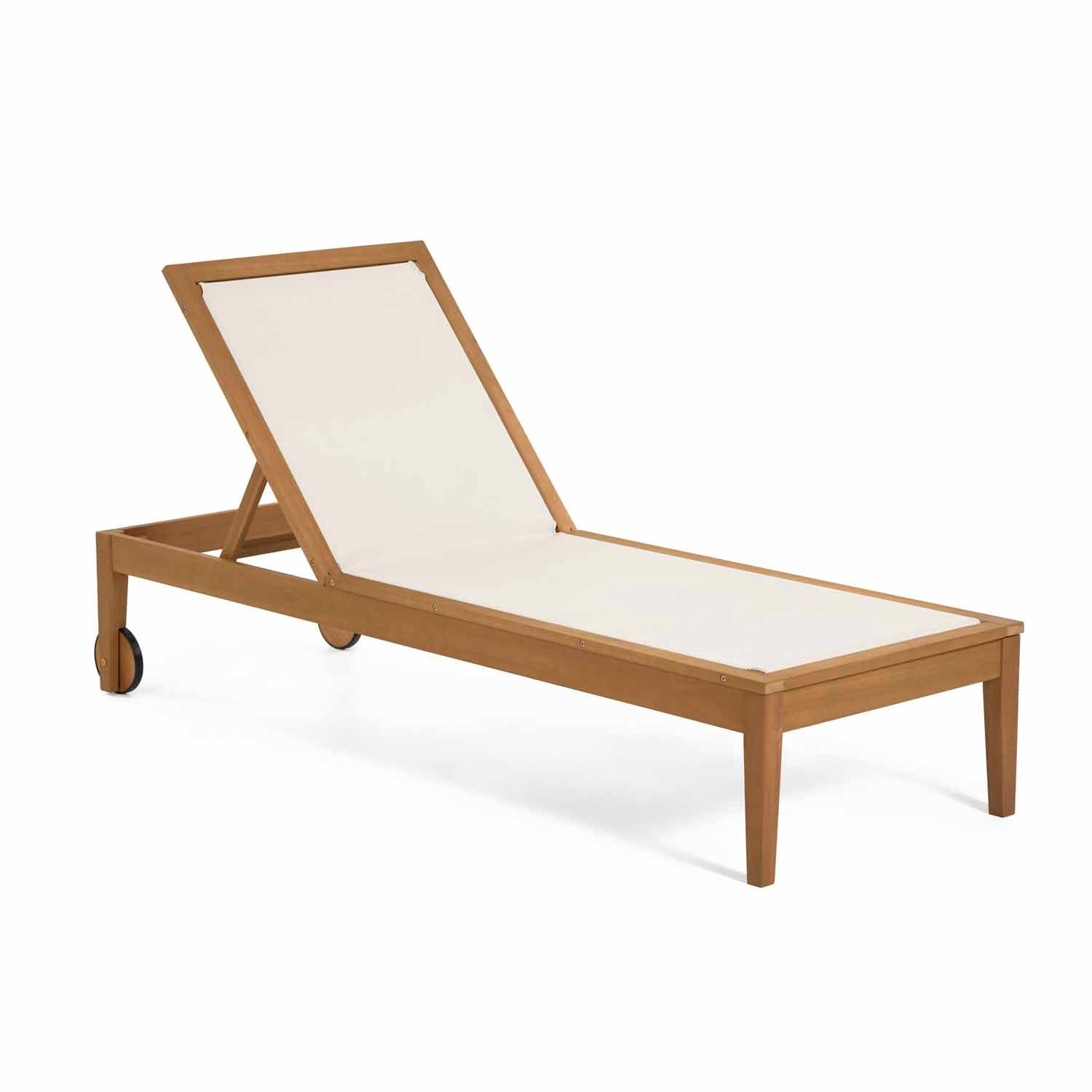 KAVE HOME Caterin Solstol - Massivt Eukalyptusträ och Beige Meshtyg