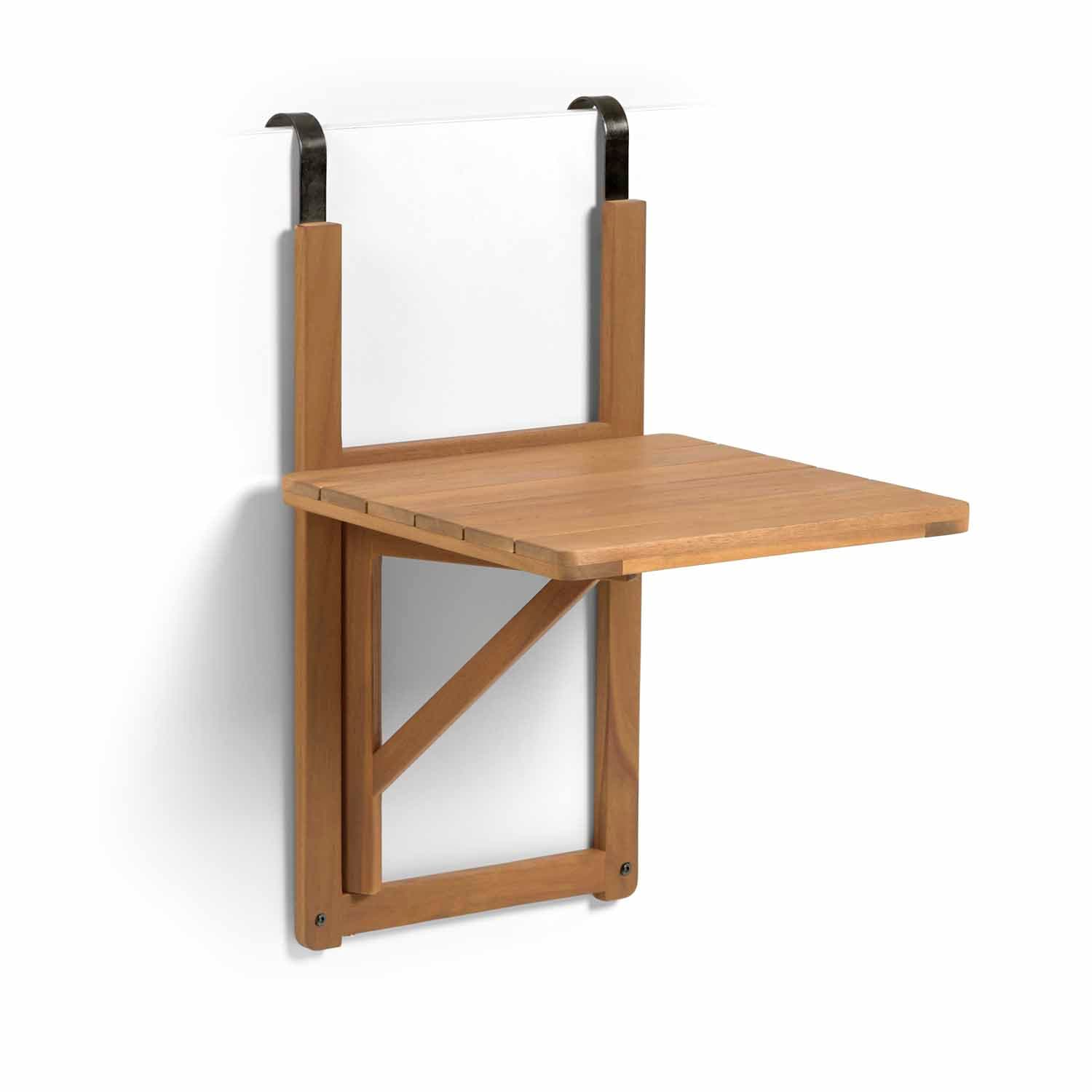 KAVE HOME Amarillis fällbord för trädgården - naturligt akaciaträ (40x42)