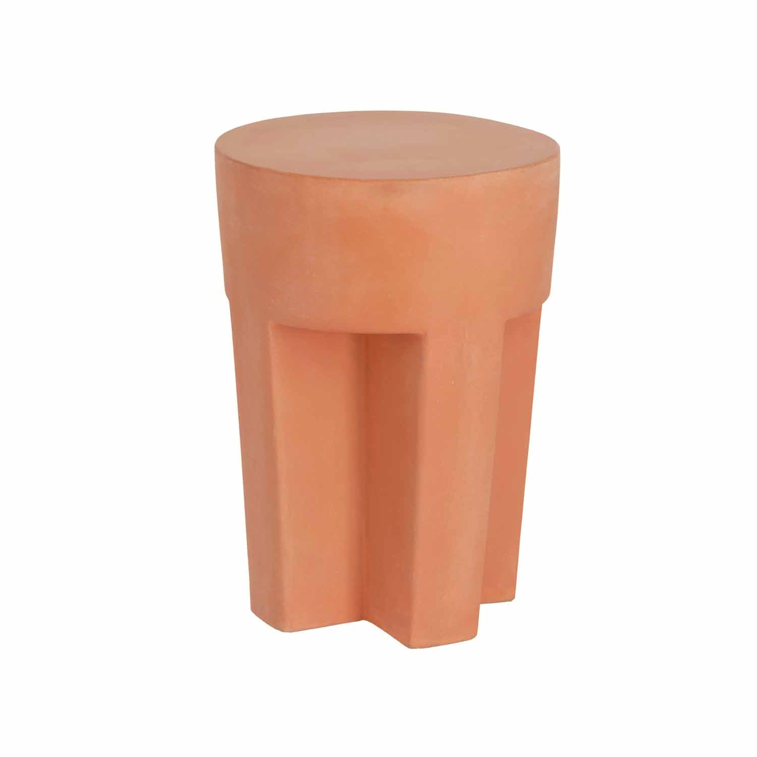 KAVE HOME Vilena Sidobord, Runt - Naturlig Terracotta (Ø 33 cm)