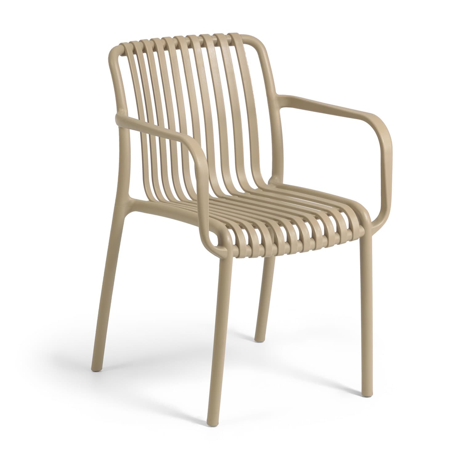 KAVE HOME Isabellini Trädgårdsstol, med Armstöd - Beige Polypropen