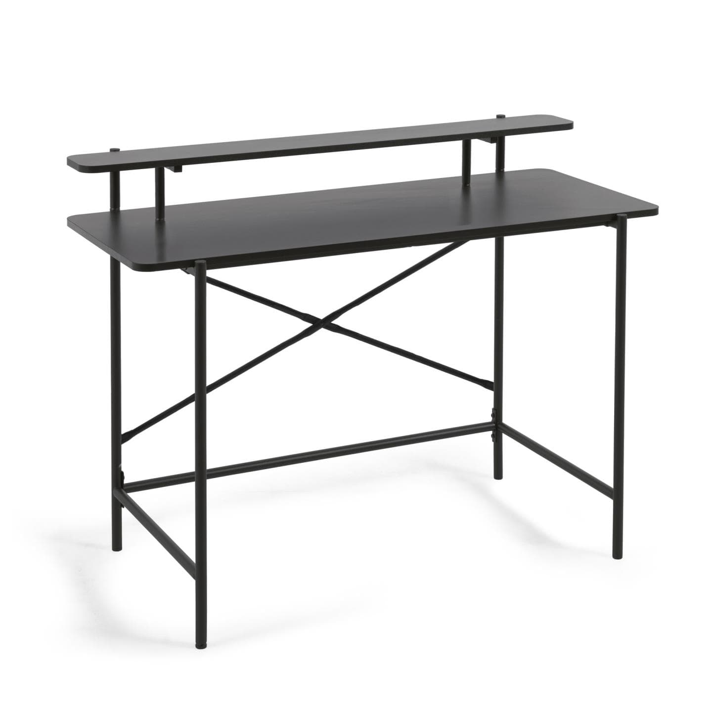 KAVE HOME Galatia svart melaminbord med metallben i svart finish 120 x 60 cm