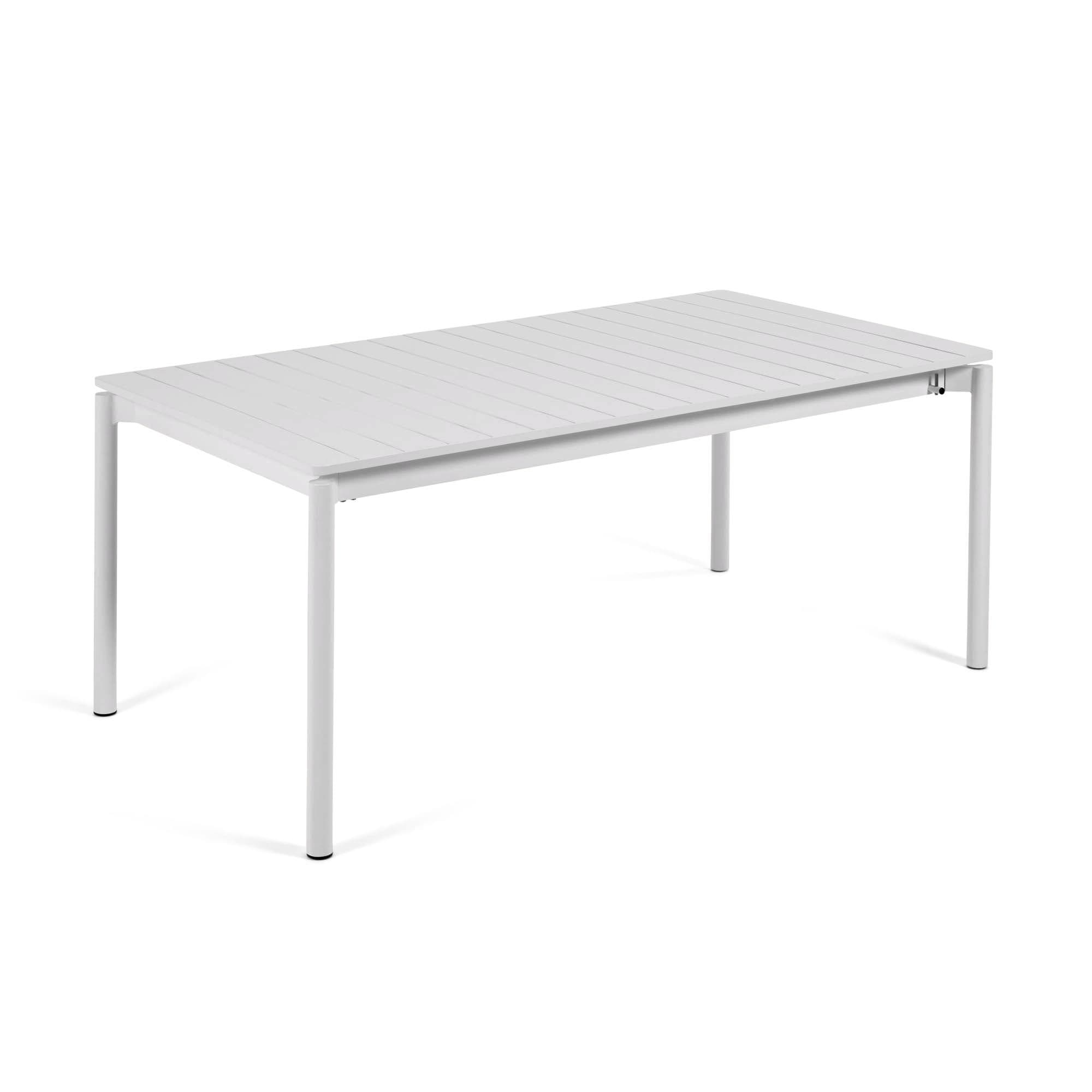 KAVE HOME Zaltana utdragbart utomhusbord i aluminium i ljusgrå finish, 180 (240) x 100