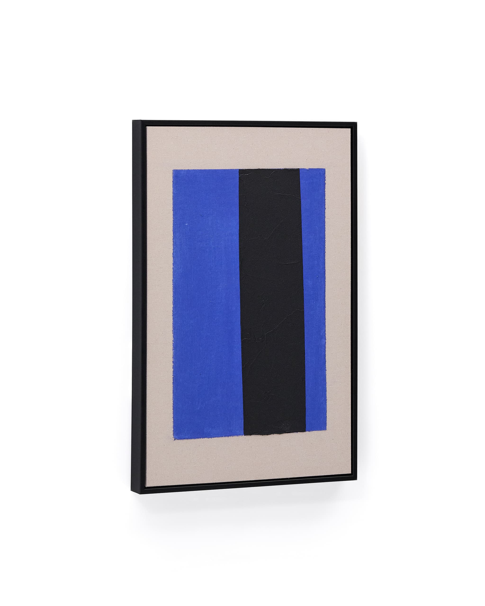KAVE HOME Zernu handmålad blå och svart vertikal linje abstrakt tavla 42 x 65 cm