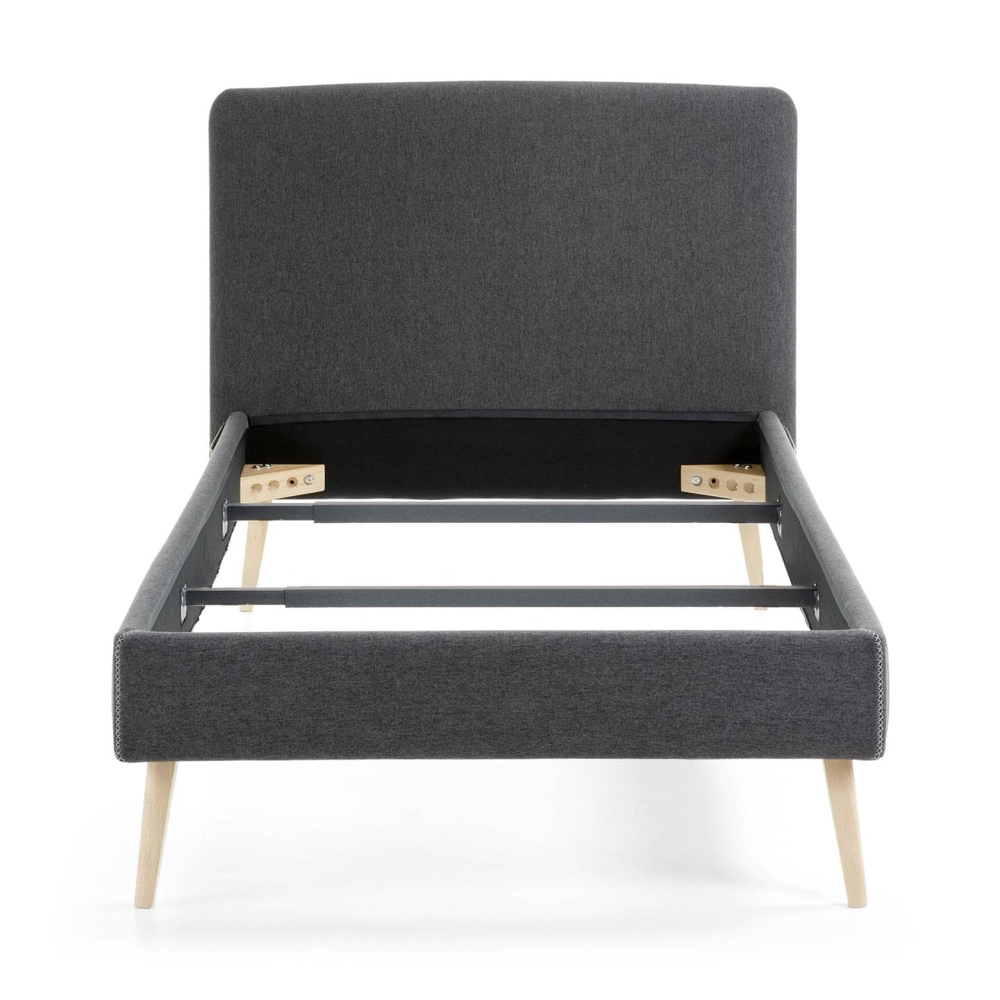 KAVE HOME Dyla sängöverdrag - svart tyg (för en 90x190cm sängram)
