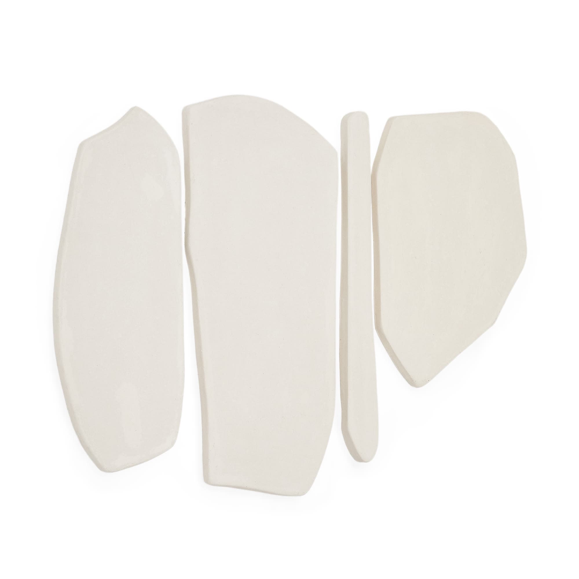 KAVE HOME Siluna väggdekoration, ekologisk - vit papier-maché (set om 4)