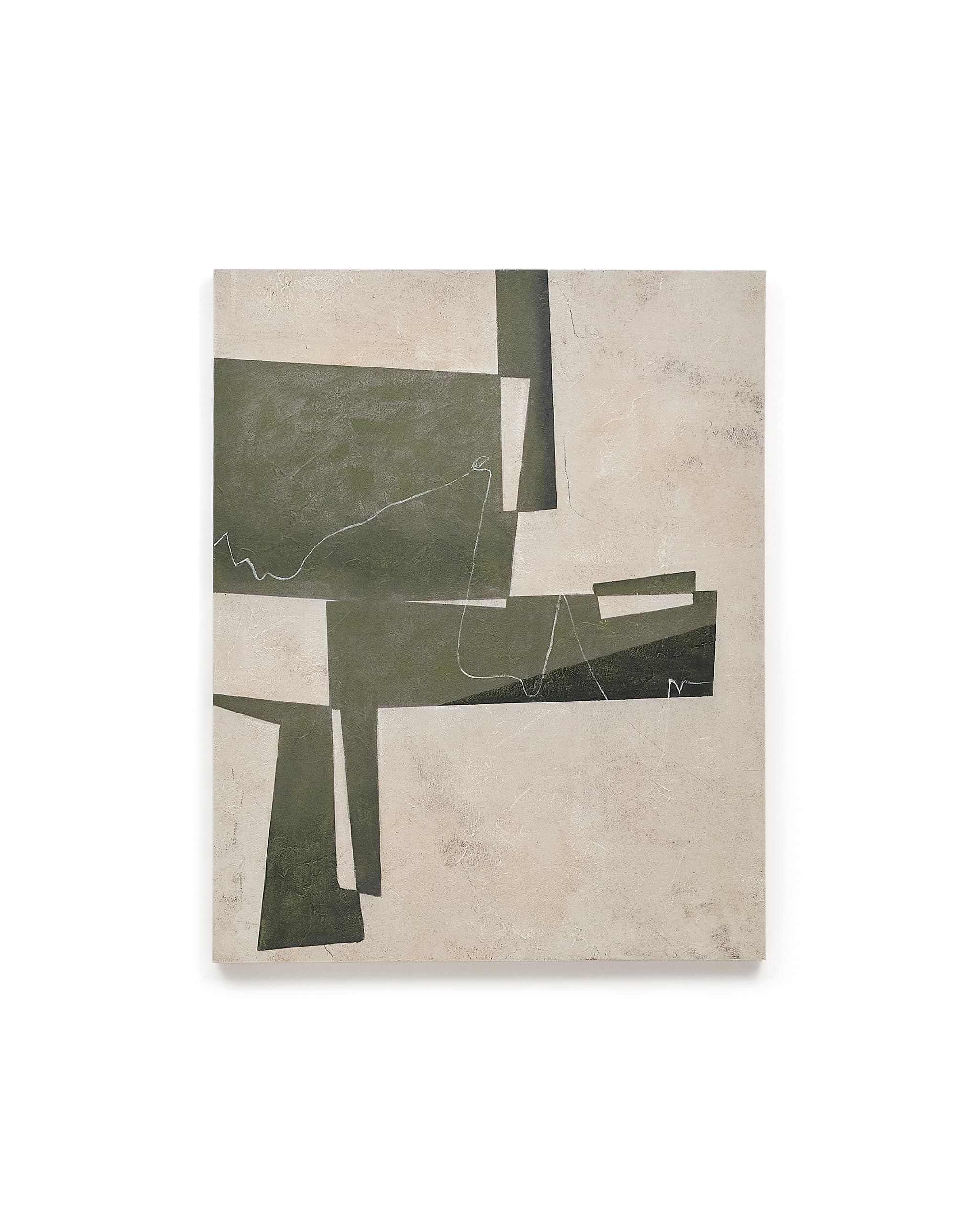 KAVE HOME Fida, grön abstrakt duk, 118 x 94 cm