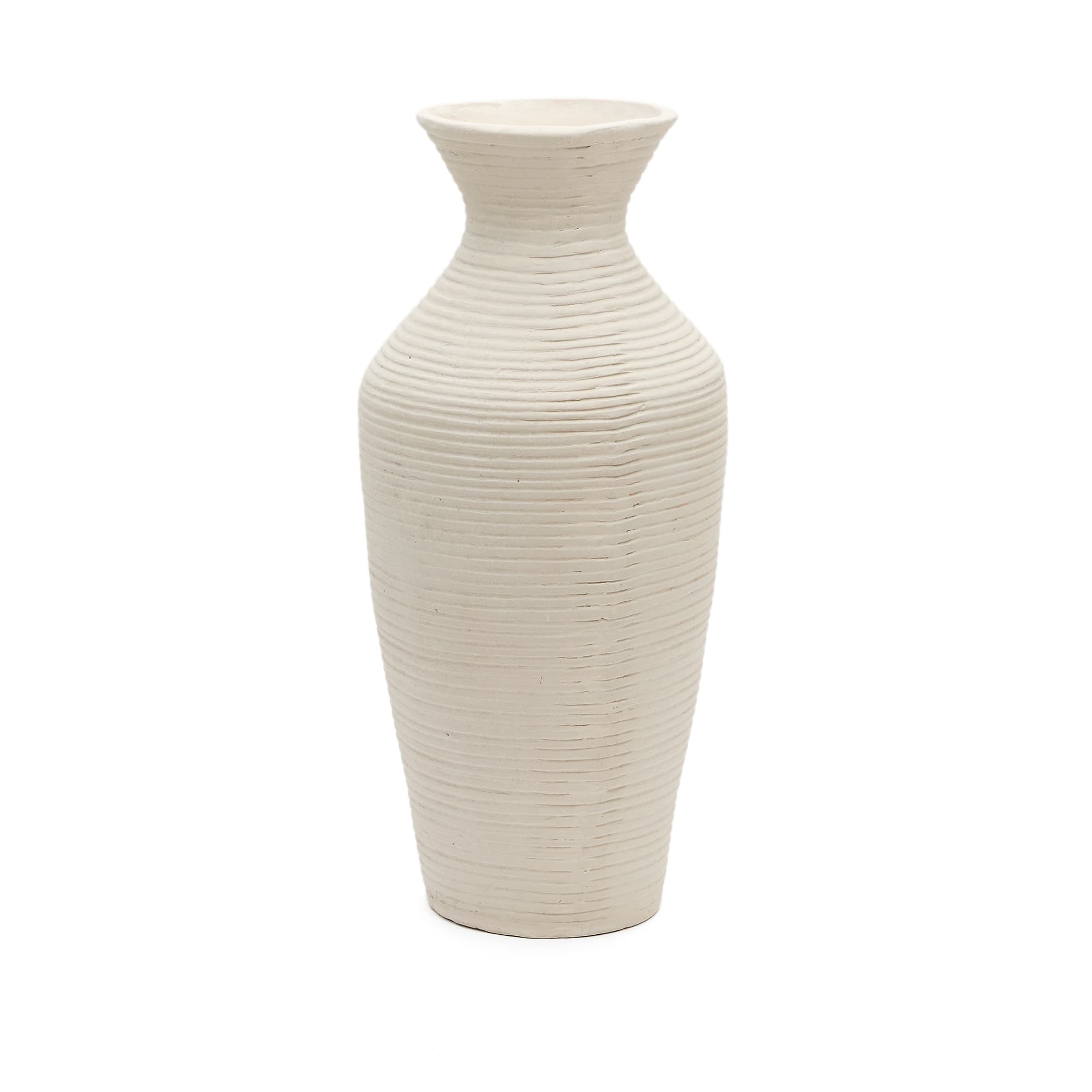 KAVE HOME Pria vit, papier-maché vas, 72 cm
