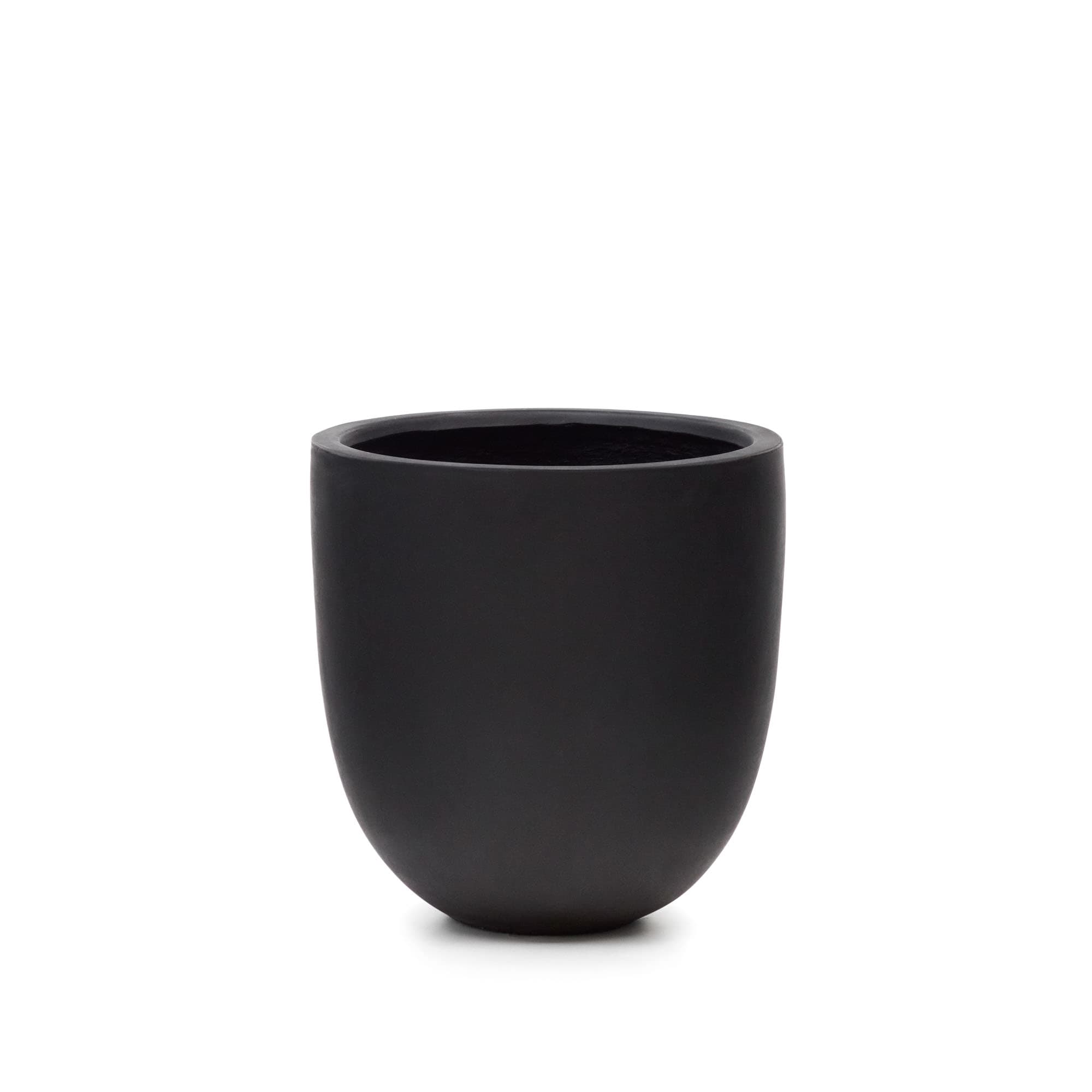 KAVE HOME Aiguablava kruka i svart cement, Ø56 cm
