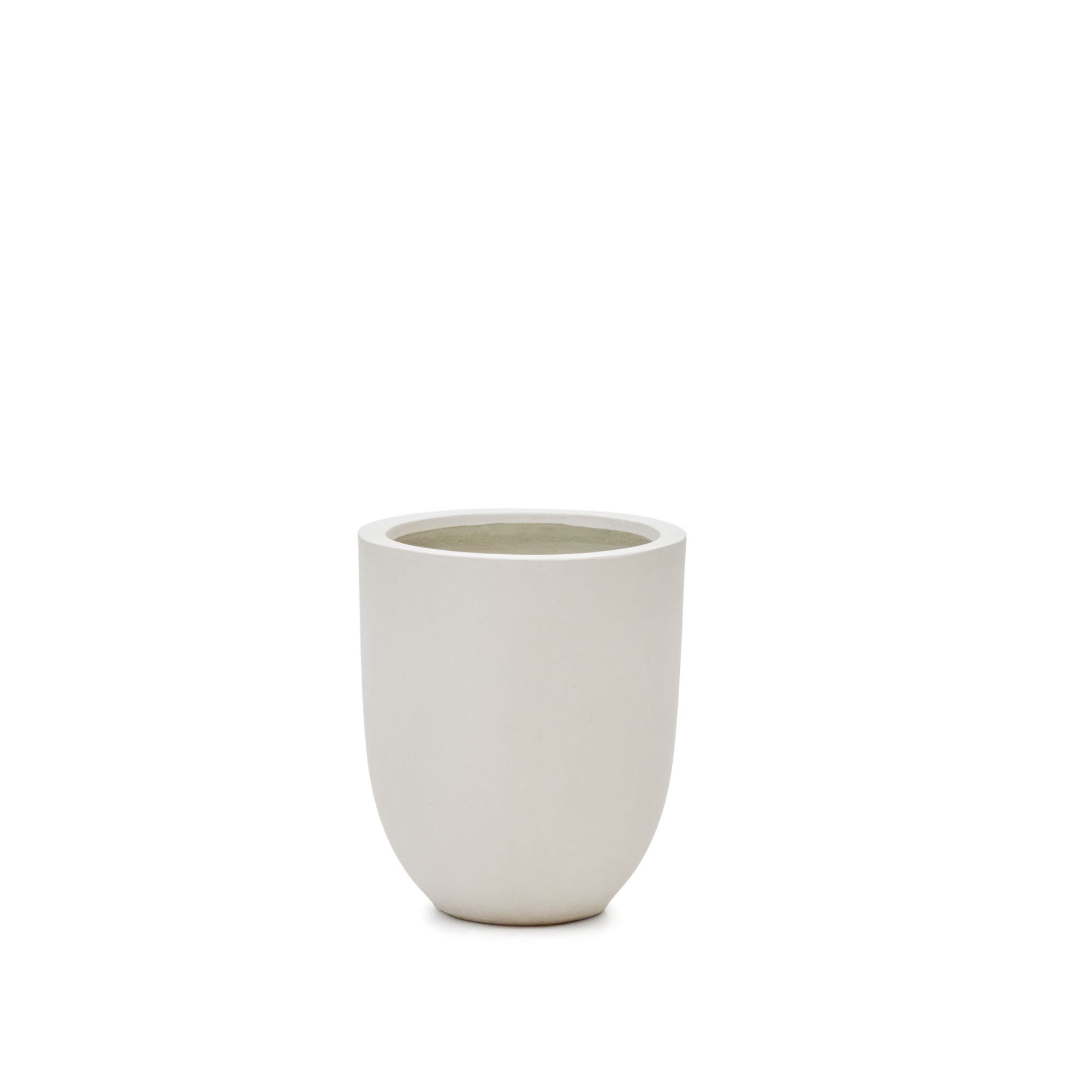 KAVE HOME Aiguablava kruka i vit cement, Ø39 cm