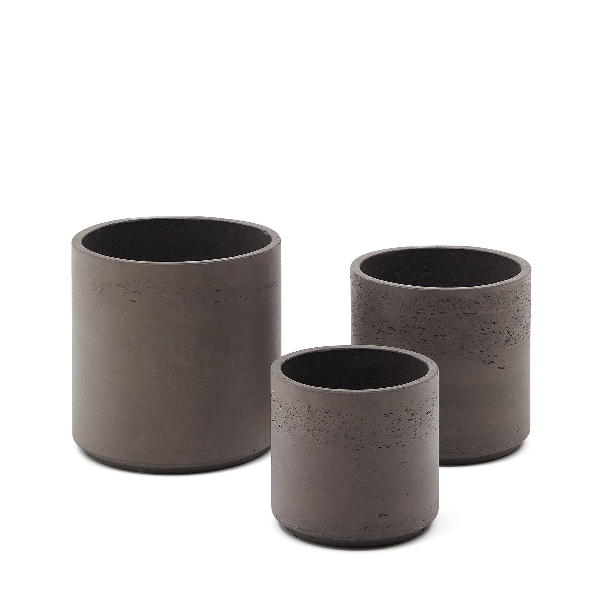 KAVE HOME Sintina utomhuskrukor - grå cement och glasfiber (set med 3)