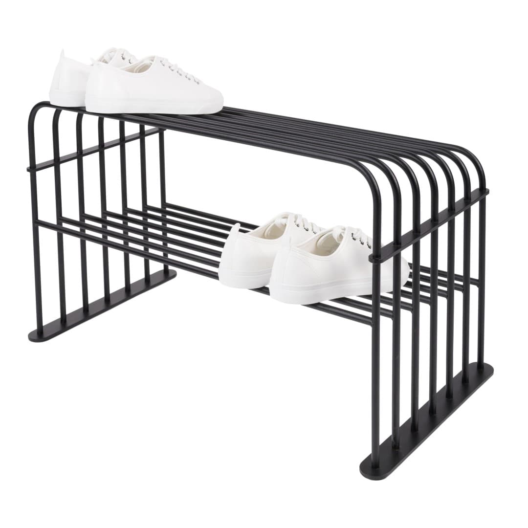 SPINDER DESIGN Grille skoställ, m. 2 hyllplan - svart stål (B:70)