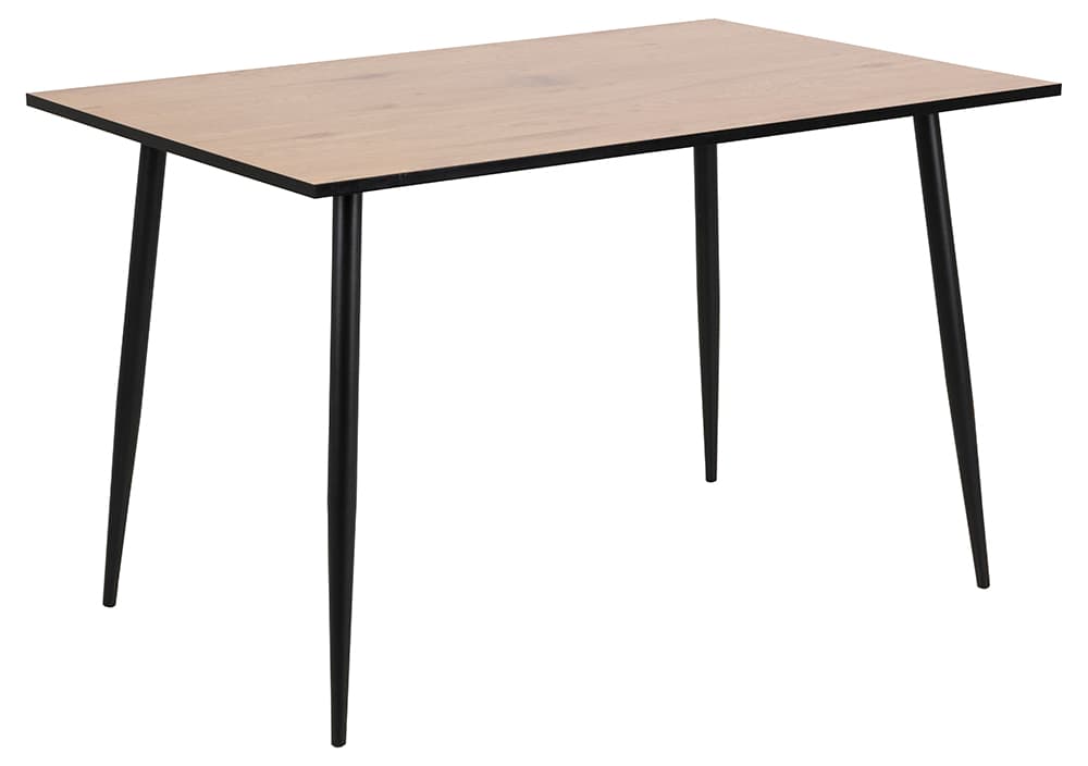 ACT NORDIC Wilma matbord - naturlig / svart melamin vild / metall, rektangulär (120x80)