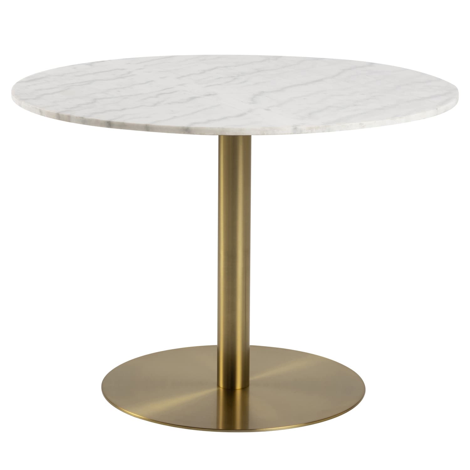 ACT NORDIC Corby Runt Matbord - Vit Marmor och Metall med Mässing (Ø 105 cm)