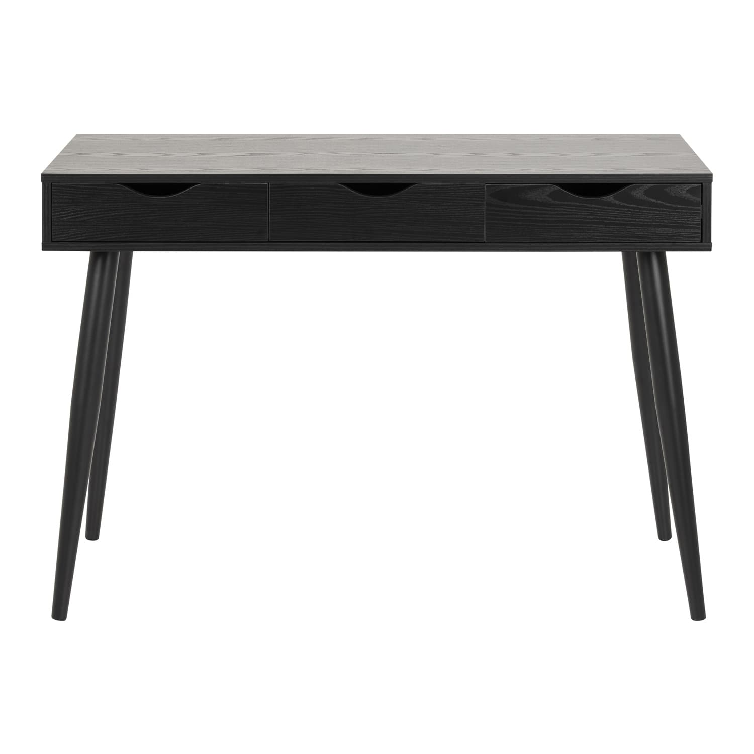 ACT NORDIC Neptune skrivbord - svart ask melamin / metall, med 3 lådor (110x50)