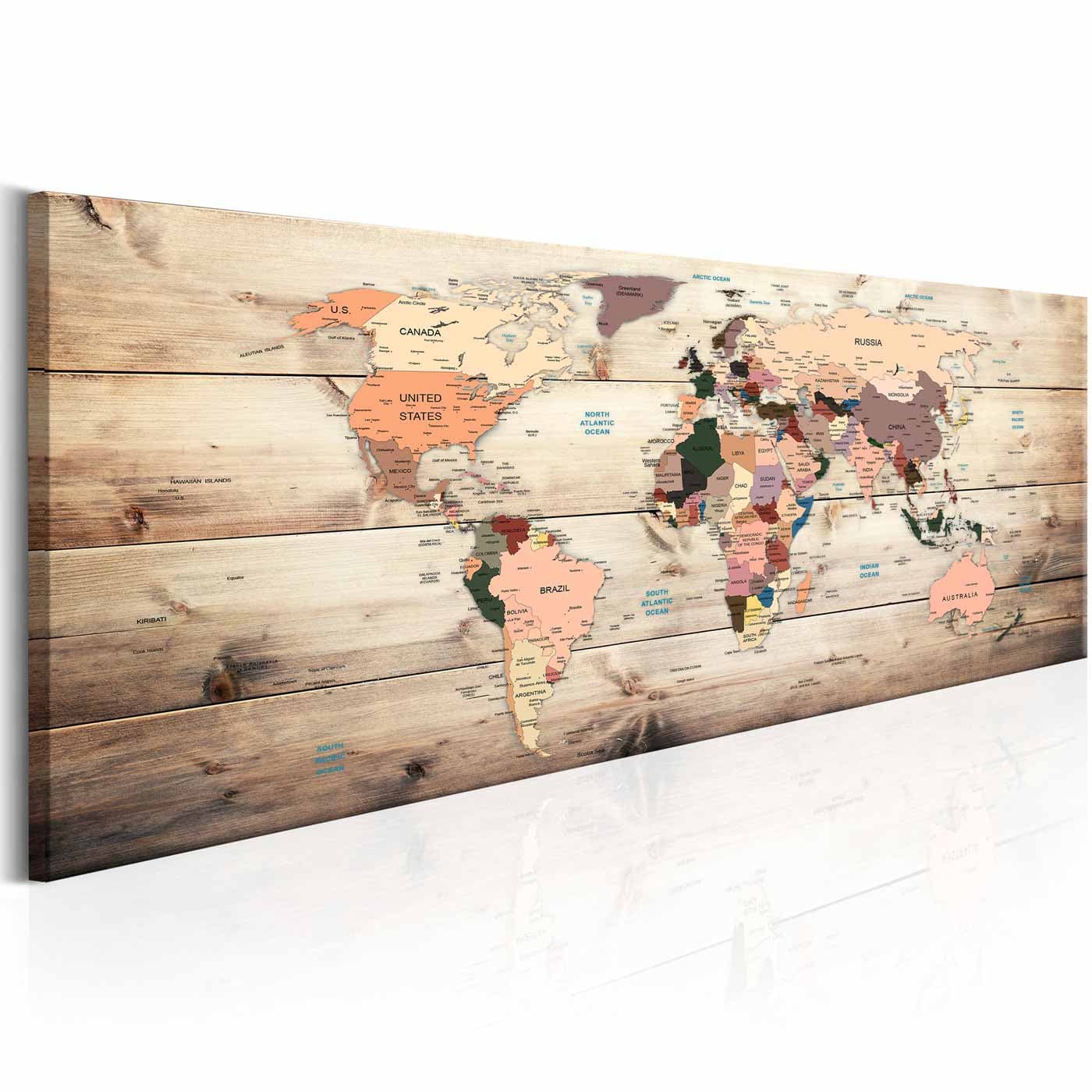 ARTGEIST World Map Map of Dreams bild - flerfärgat tryck (50x150)