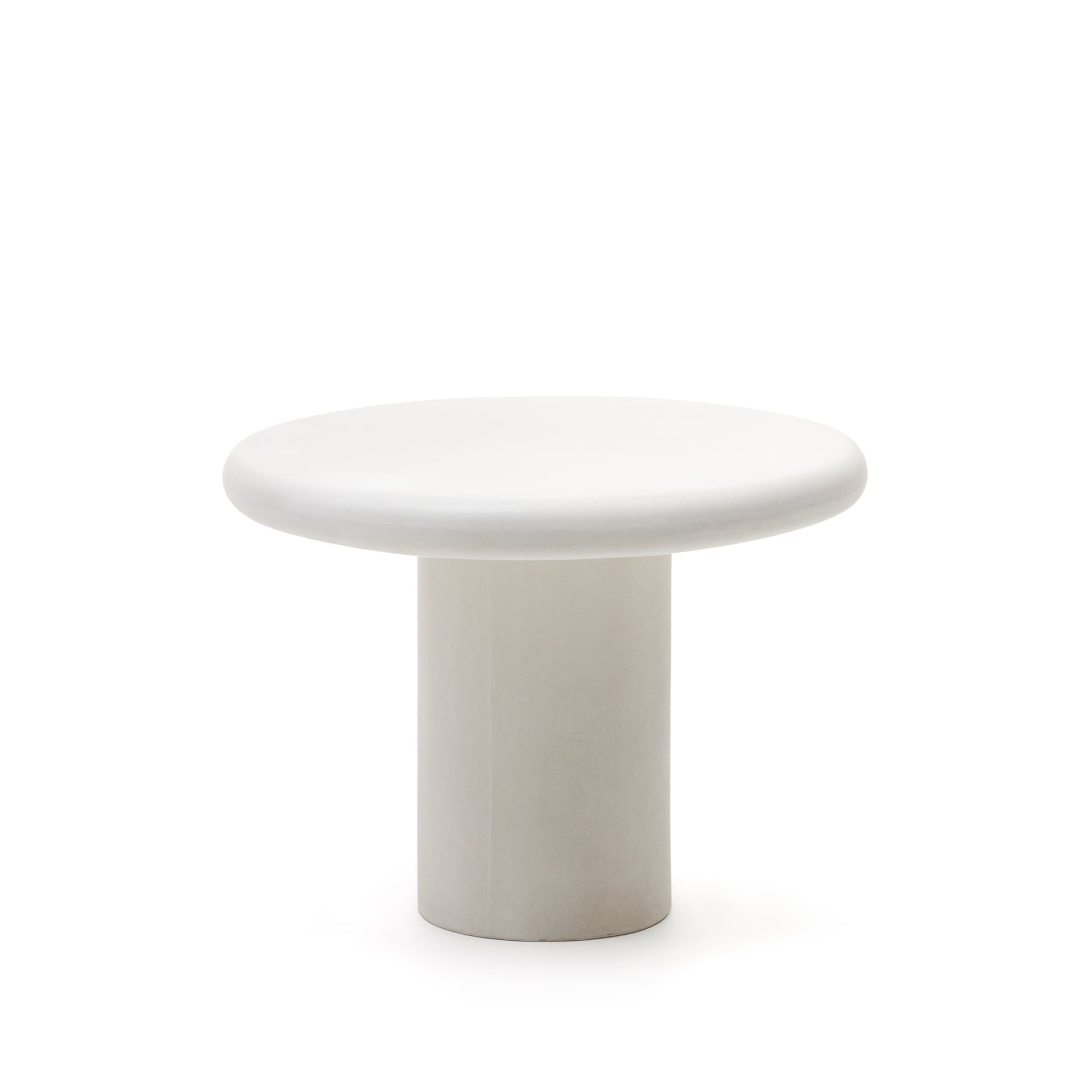 KAVE HOME Addaia Runt bord i vit cement Ø: 90 cm