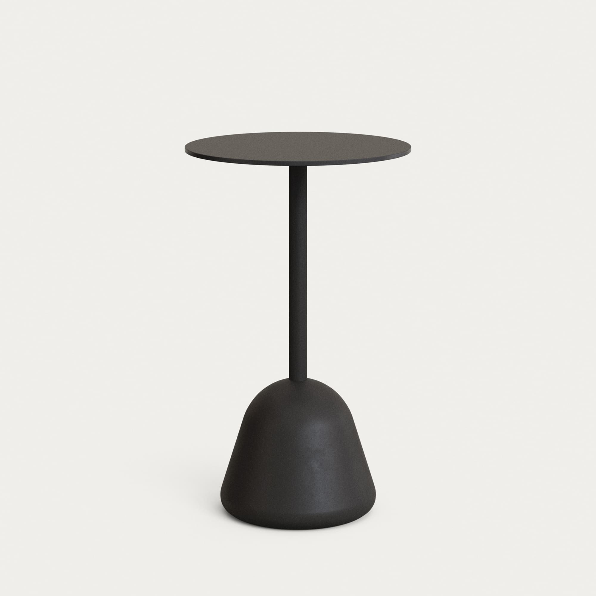 KAVE HOME Tiaret högt barbord med svart skiva och svart cementbas 68 x 97 cm