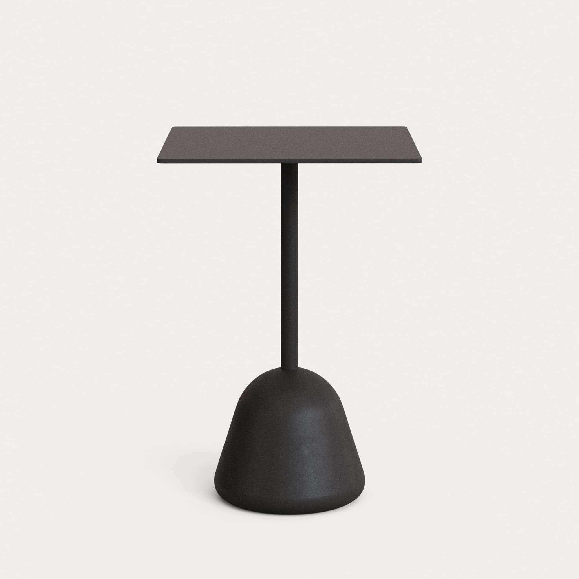 KAVE HOME Tiaret högt barbord med svart skiva och svart cementbas 68x68x97 cm