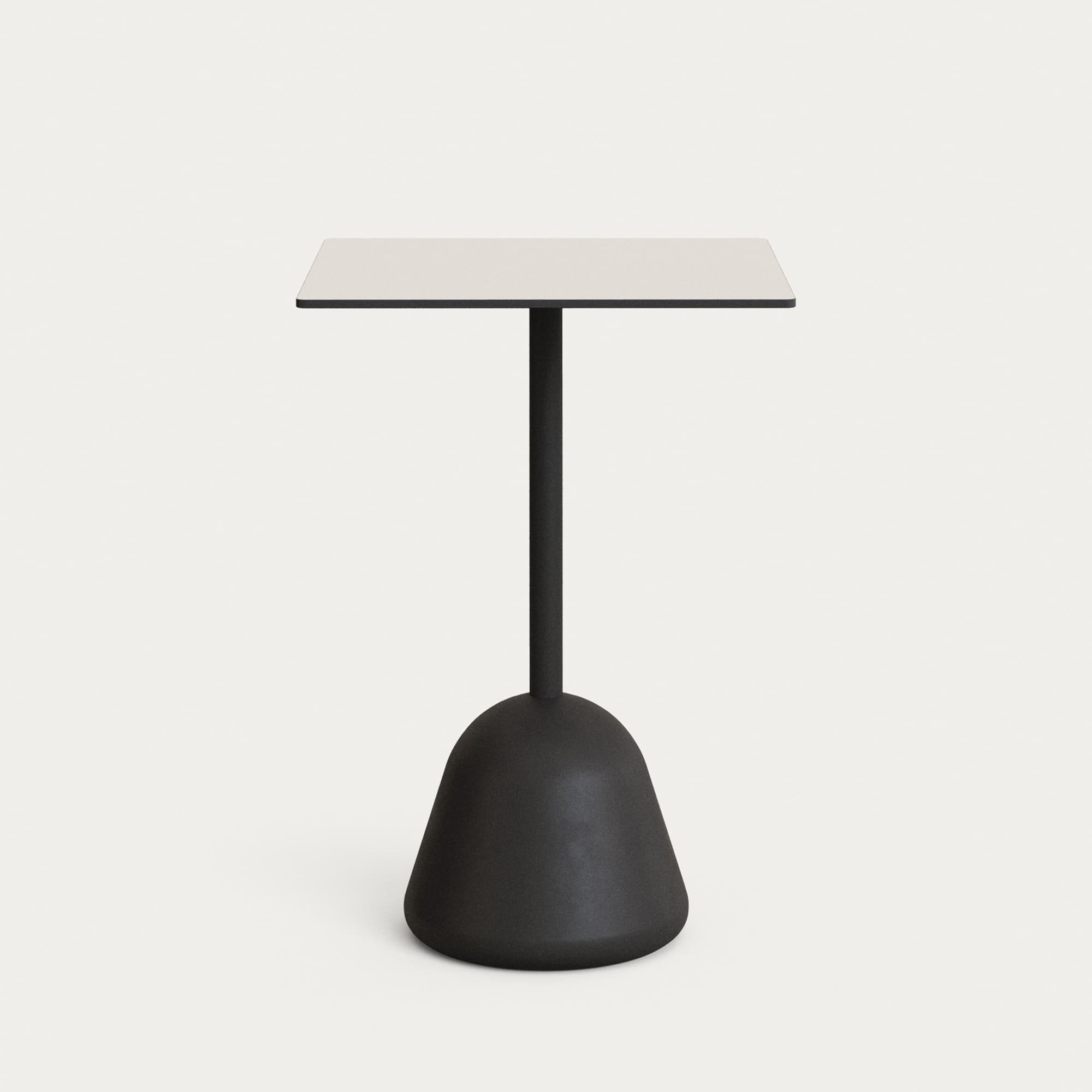 KAVE HOME Tiaret högt barbord med vit skiva och svart cementbas 68x68x97 cm