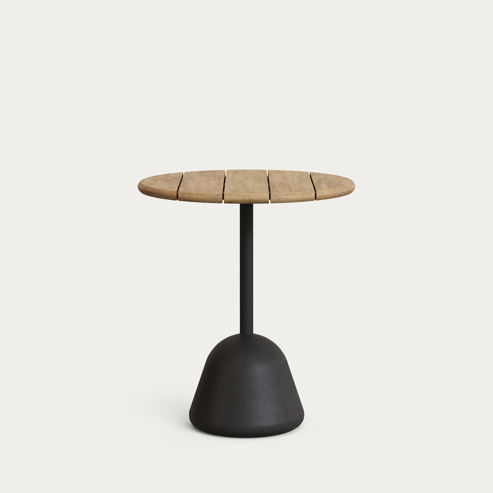 KAVE HOME Saura bord med akaciaskiva, naturlig finish och svart cementbas 70x75 cm