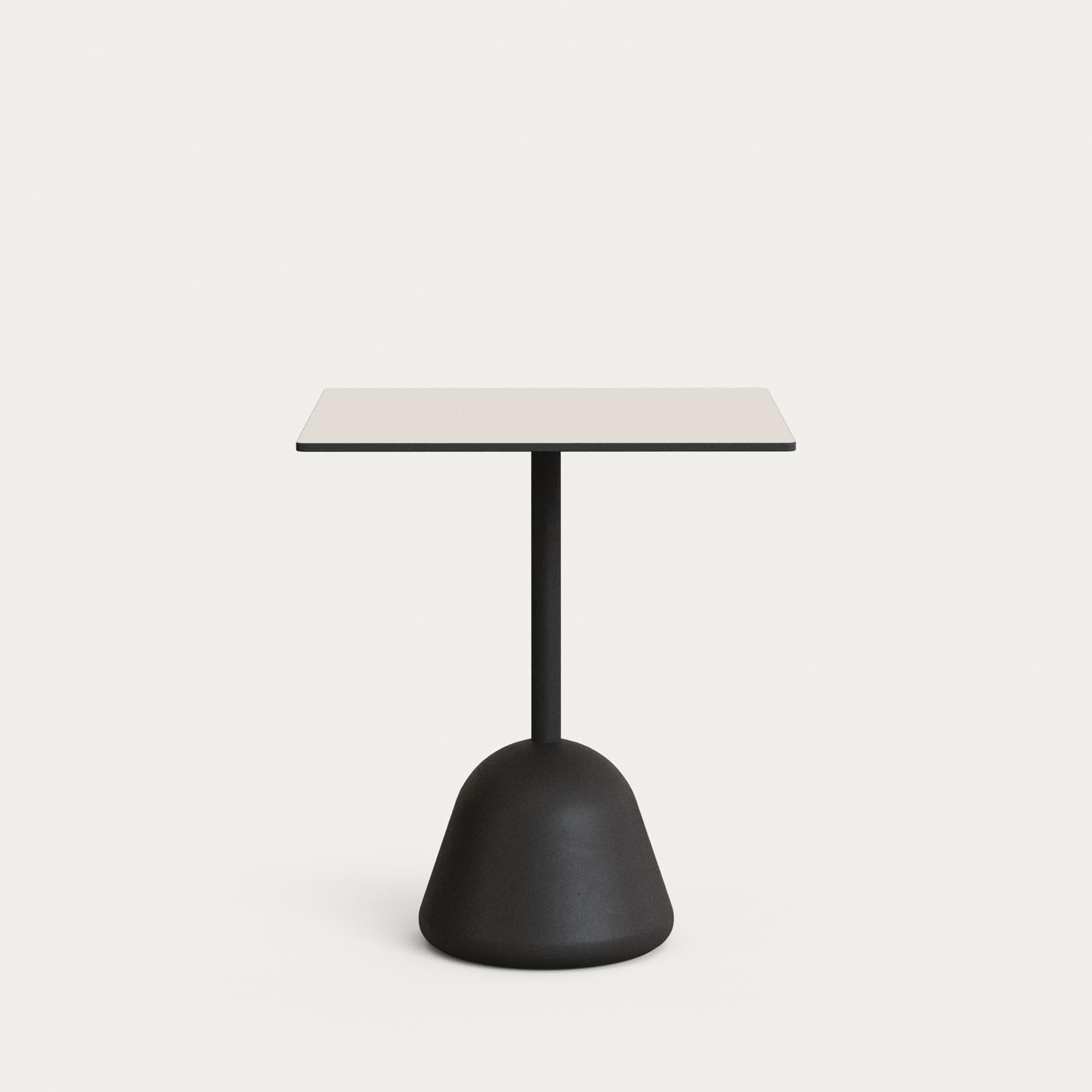 KAVE HOME Tiaretbord med vit skiva och svart cementbas 68x68x73 cm