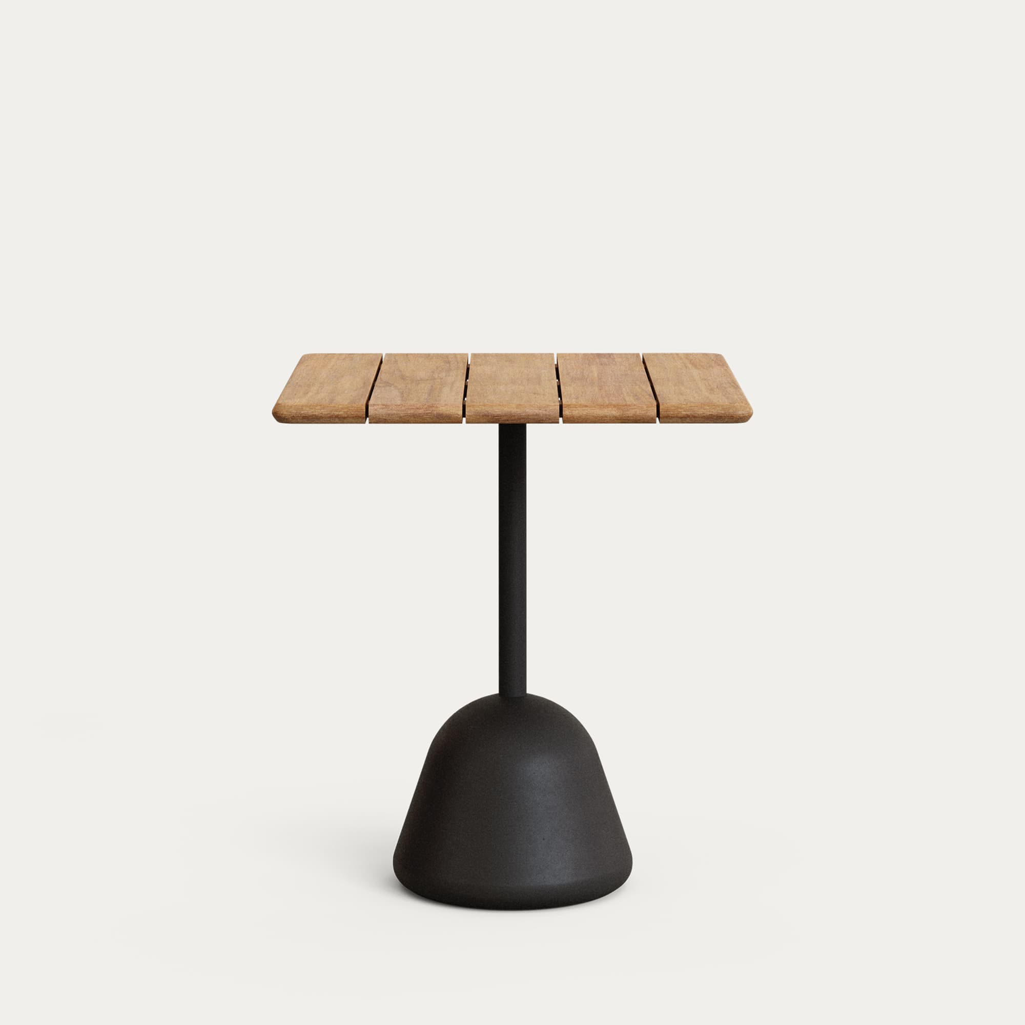 KAVE HOME Saura bord med akaciaskiva, naturlig finish och svart cementbas 70x70x75 cm