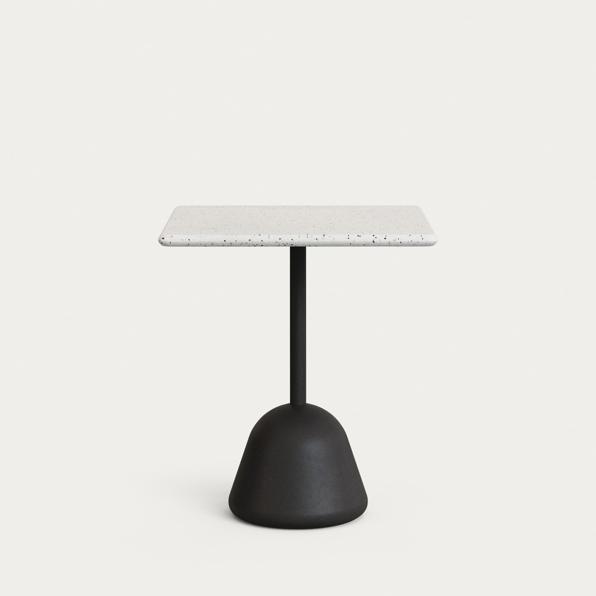 KAVE HOME Saura bord med vit terrazzoskiva och svart cementbas 70x70x75 cm