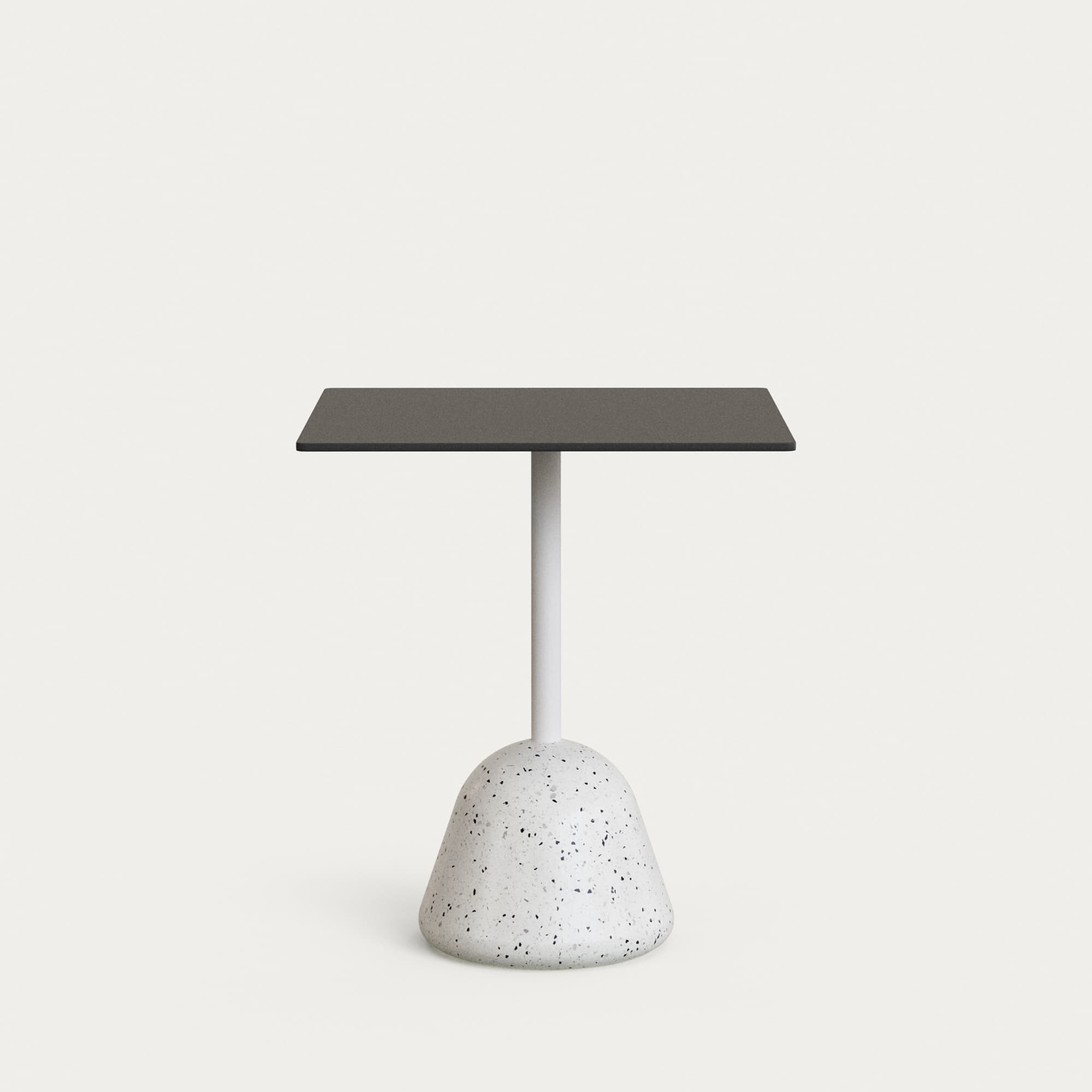 KAVE HOME Tiaretbord med svart skiva och vit terrazzobas 68x68x73 cm