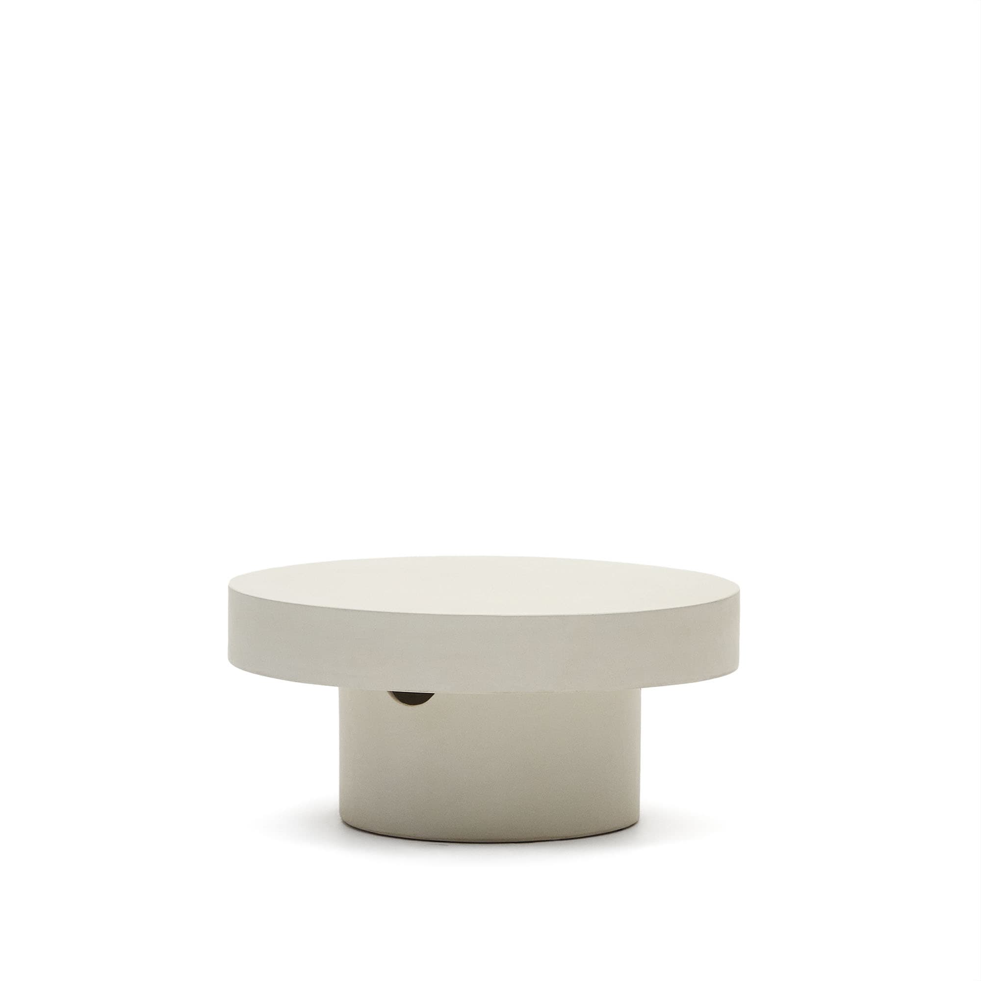 KAVE HOME Aiguablava soffbord, runt - vit cement (Ø66)