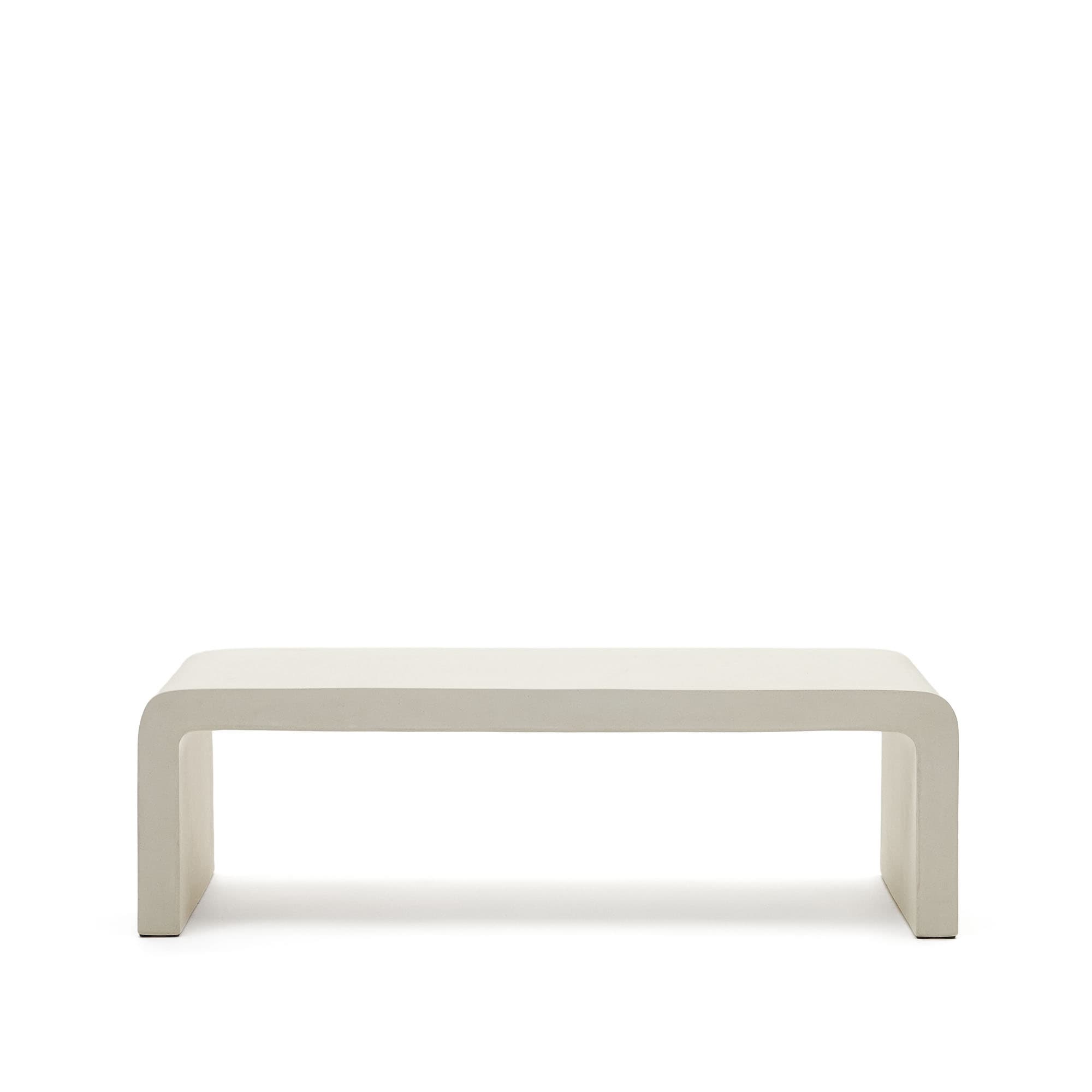 KAVE HOME Aiguablava soffbord, rektangulärt - vit cement (135x65)