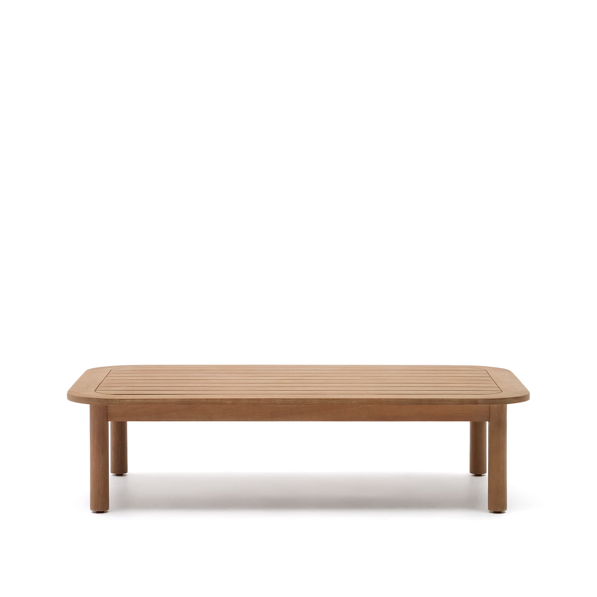 KAVE HOME Sacova soffbord i massivt eukalyptusträ, 100% lämplig för utomhusbruk 140 x 89 cm