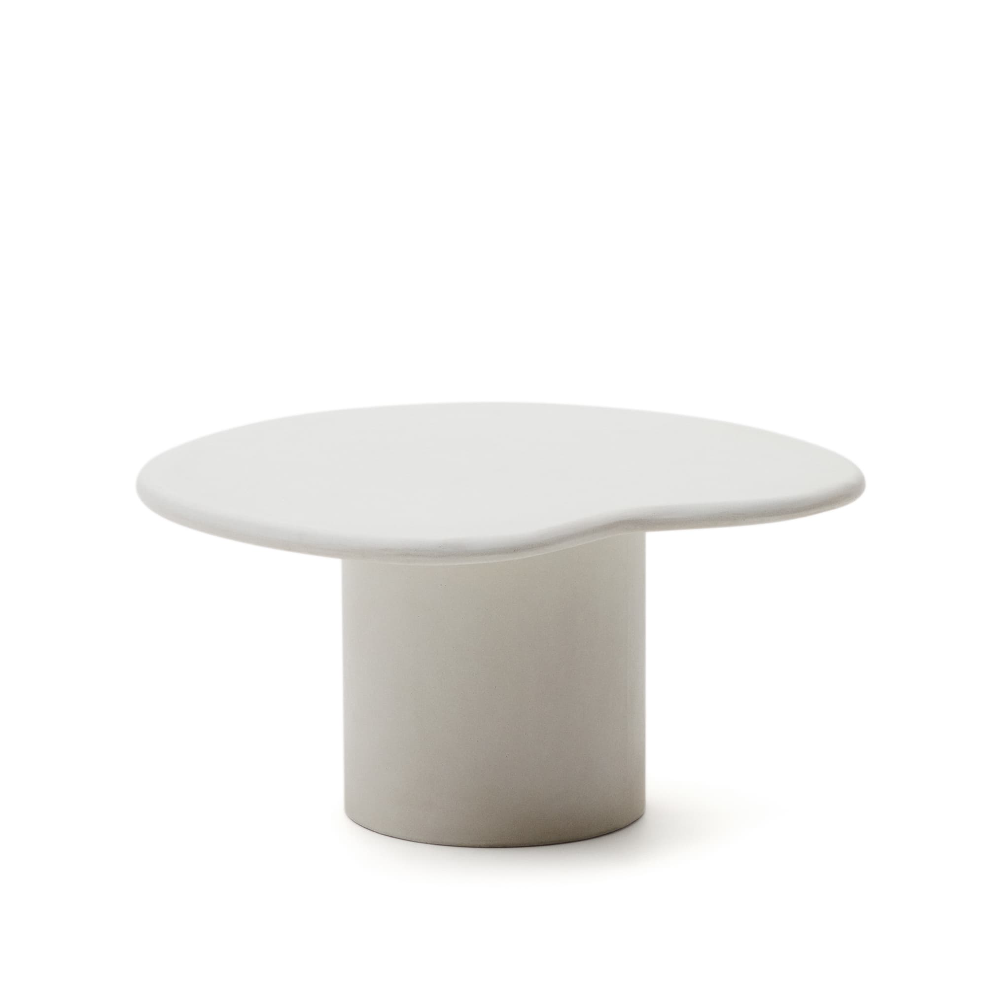 KAVE HOME Macarella soffbord i vit cement, 83 x 77 cm