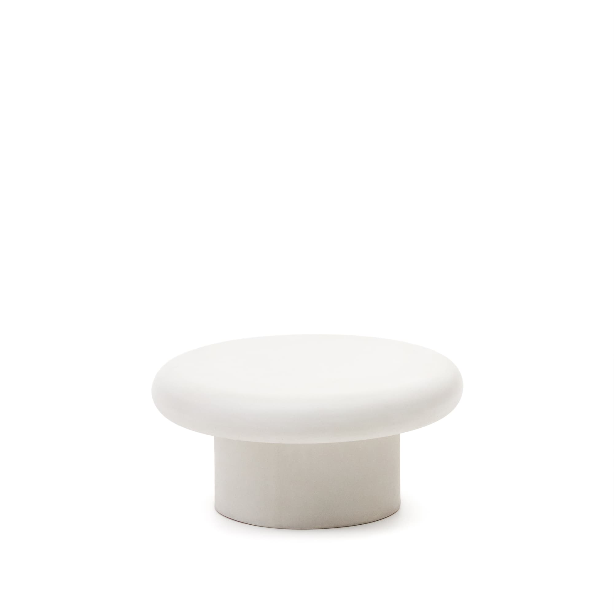 KAVE HOME Addaia Runt Soffbord i Vit Cement Ø: 66 cm