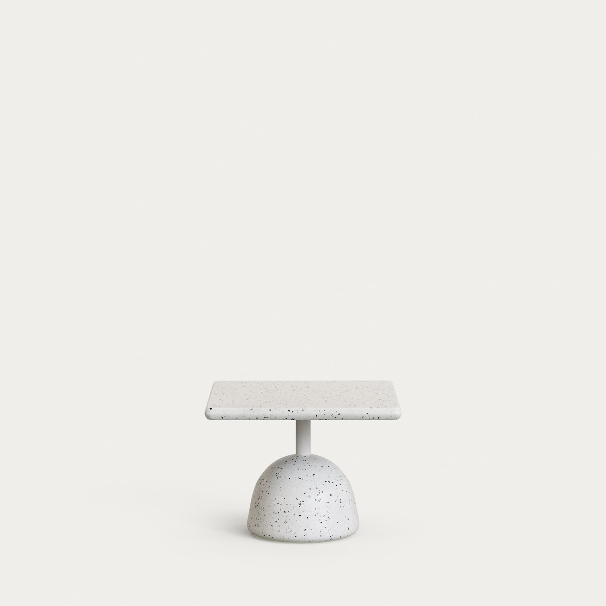 KAVE HOME Saura soffbord i vit terrazzo med vit terrazzoskiva 32 x 48 x 48