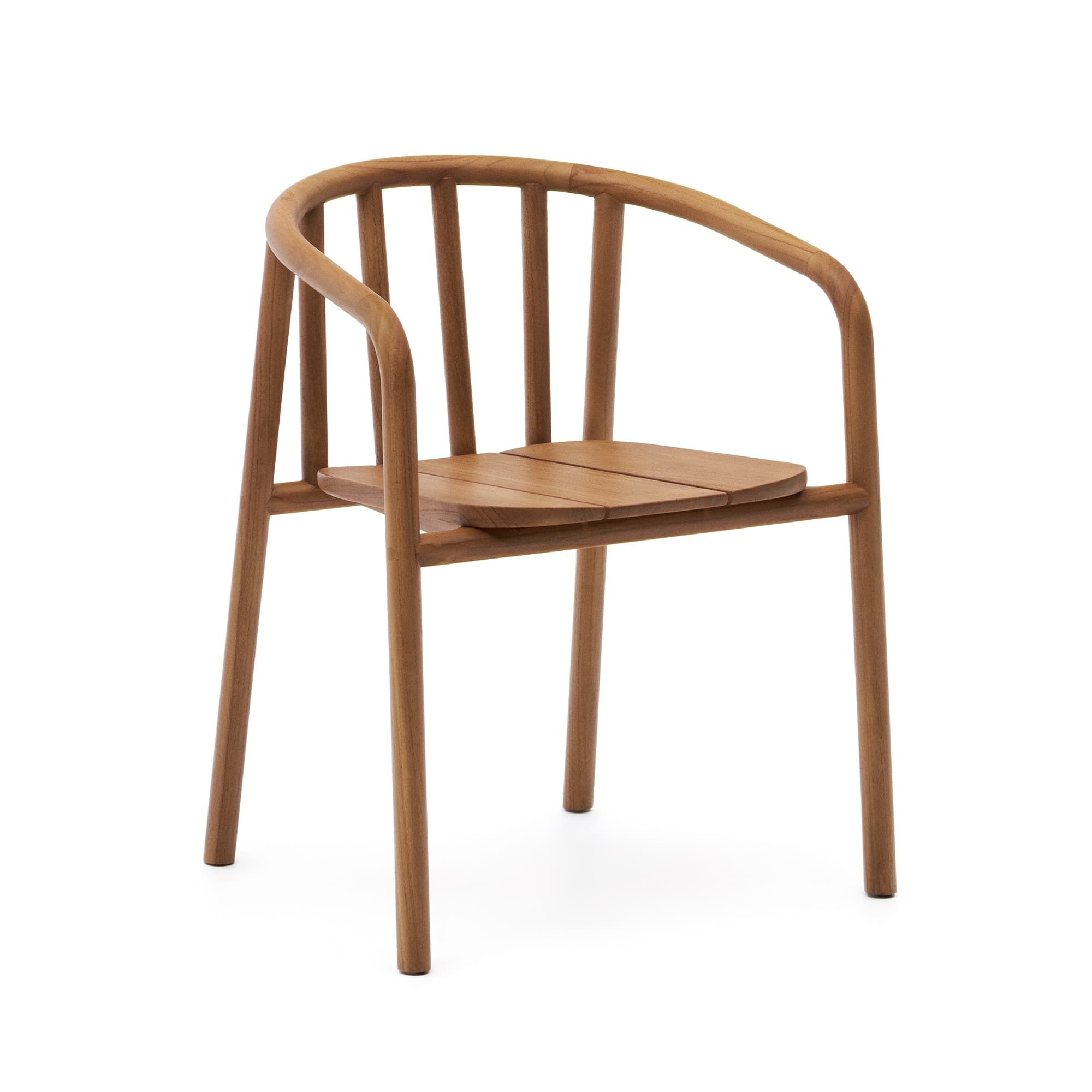 KAVE HOME Turqueta trädgårdsstol, med armstöd, stapelbar - naturligt teak